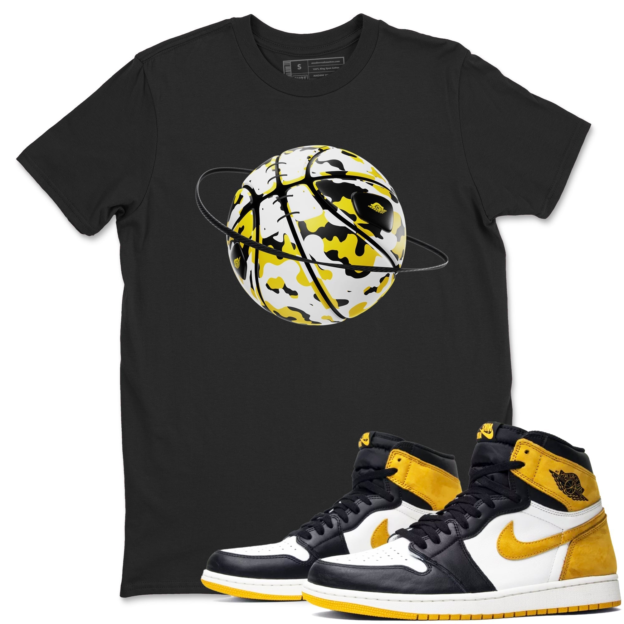 Camo Basketball Planet snkmatch Tees - Air Jordan 1 Yellow Ochre