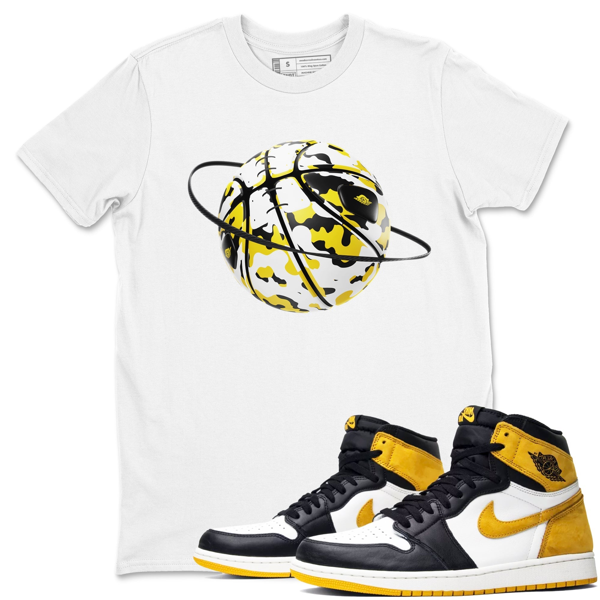 Camo Basketball Planet snkmatch Tees - Air Jordan 1 Yellow Ochre