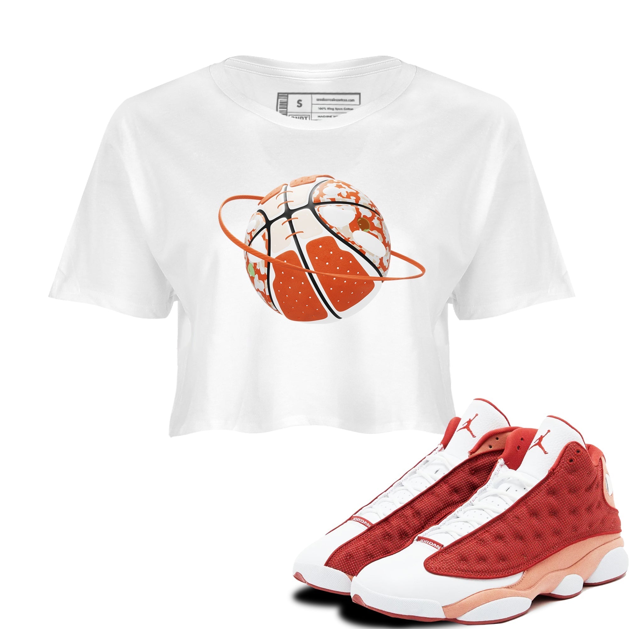 Camo Basketball Planet snkmatch Women's Top - Air Jordan 13 Dune Red