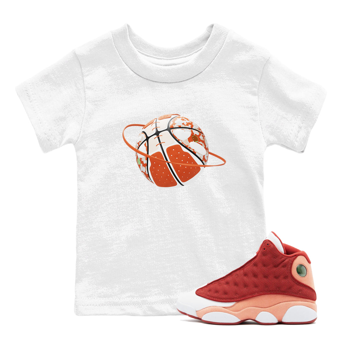 Camo Basketball Planet snkmatch Tees Kids - Air Jordan 13 Dune Red