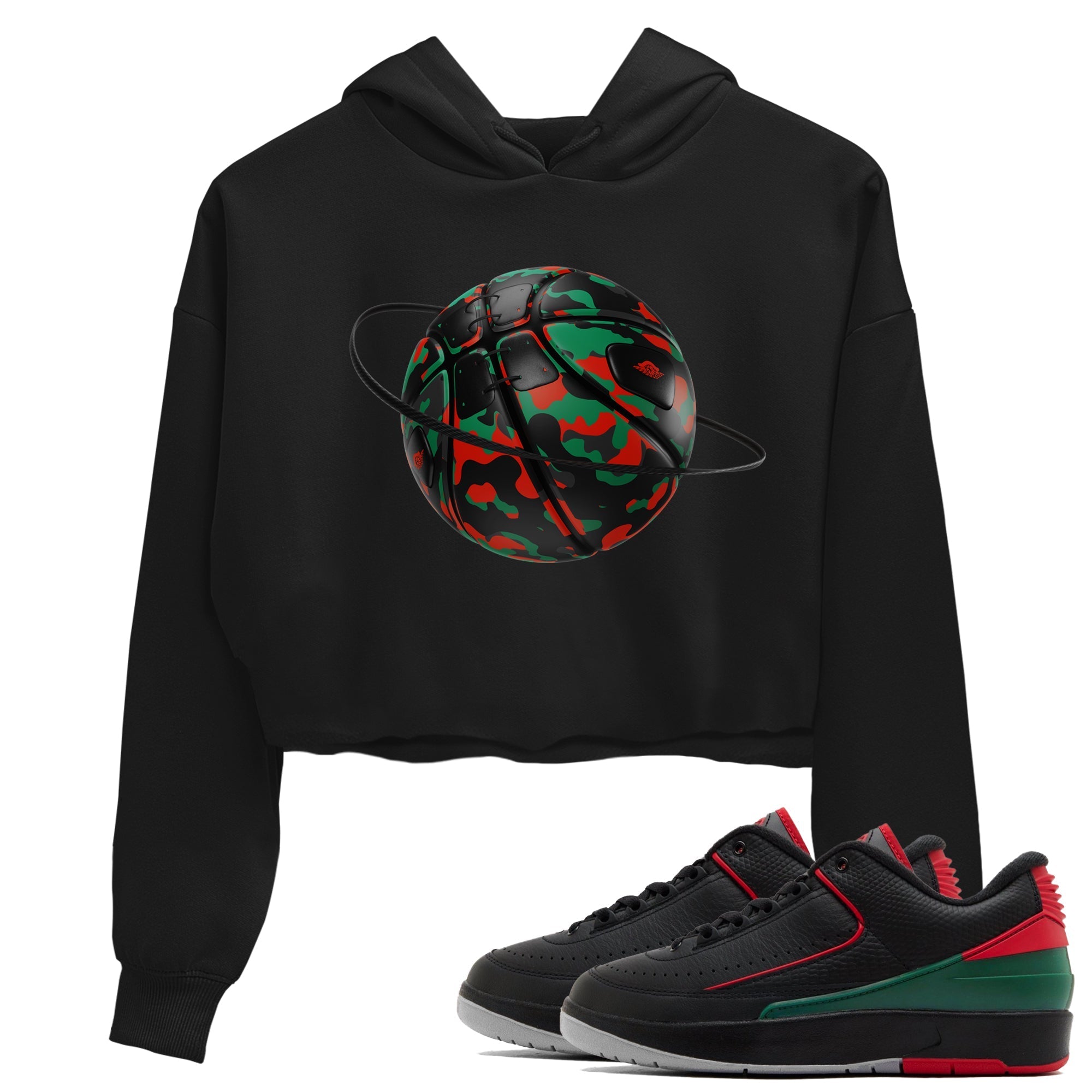 Camo Basketball Planet snkmatch Women's Top - Air Jordan 2 Christmas