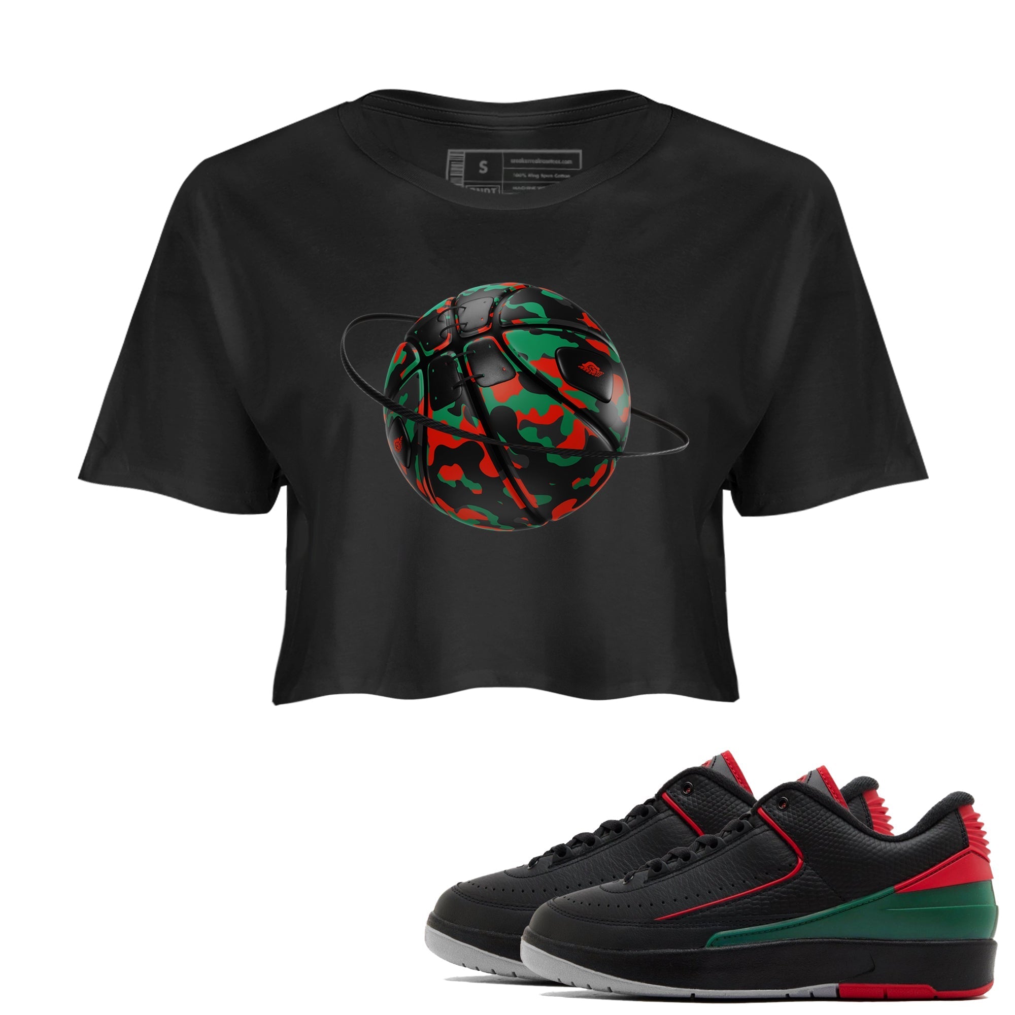 Camo Basketball Planet snkmatch Women's Top - Air Jordan 2 Christmas