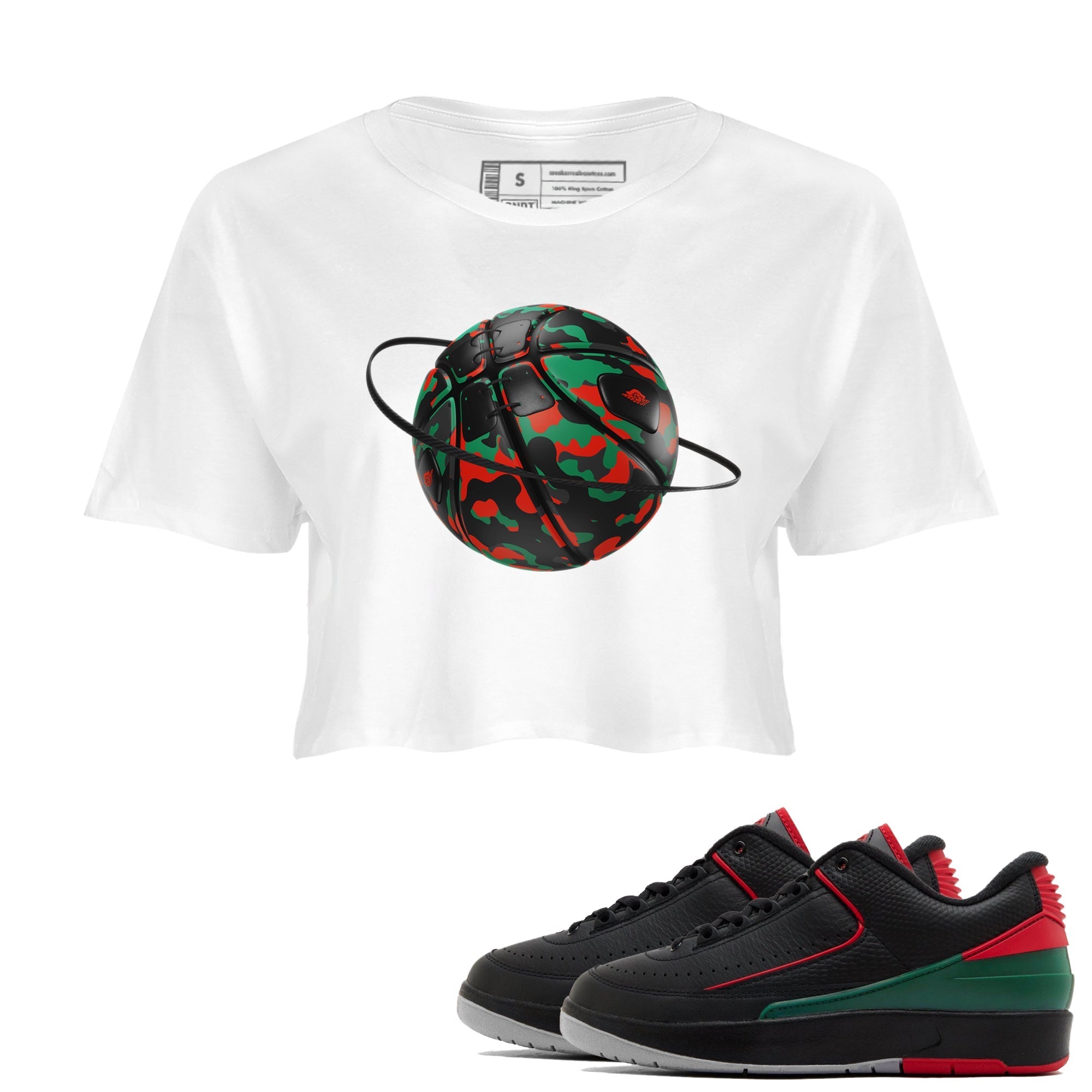 Camo Basketball Planet snkmatch Women's Top - Air Jordan 2 Christmas