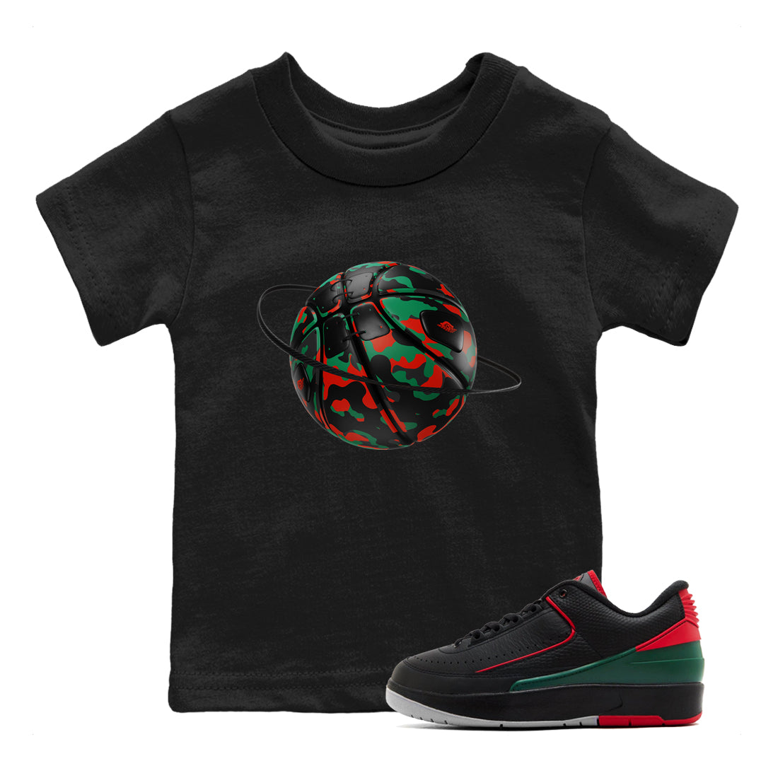 Camo Basketball Planet snkmatch Tee Kids - Air Jordan 2 Christmas