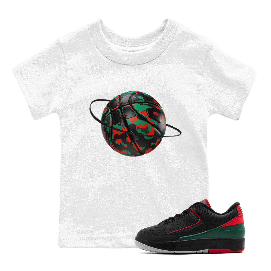 Camo Basketball Planet snkmatch Tee Kids - Air Jordan 2 Christmas