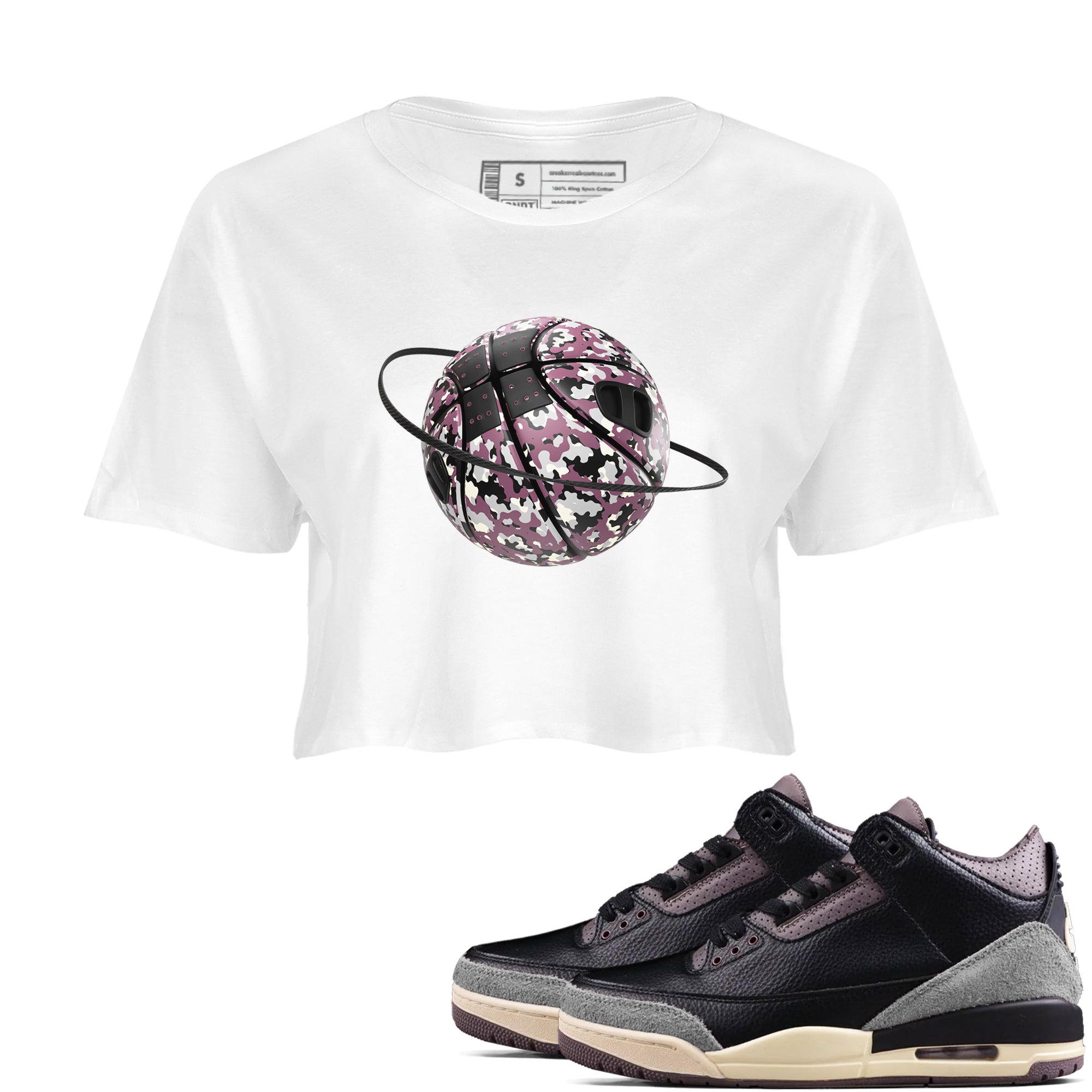 Camo Basketball Planet snkmatch Women's Top - Air Jordan 3 A Ma Maniere x Black