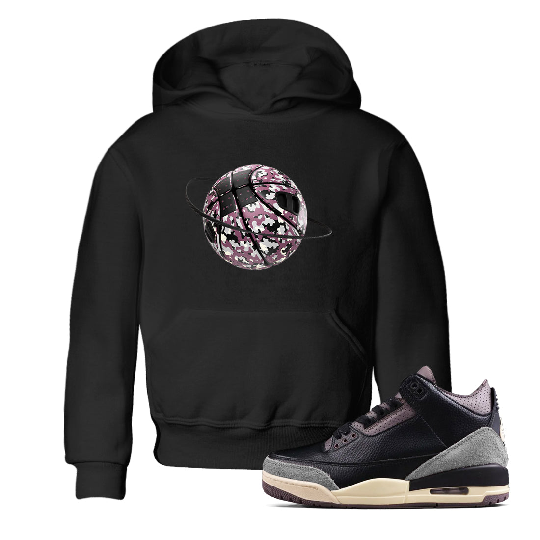 Camo Basketball Planet snkmatch Tees Kids - Air Jordan 3 A Ma Maniere x Black