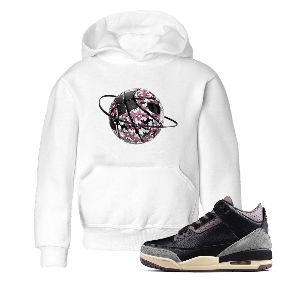 Camo Basketball Planet snkmatch Tees Kids - Air Jordan 3 A Ma Maniere x Black