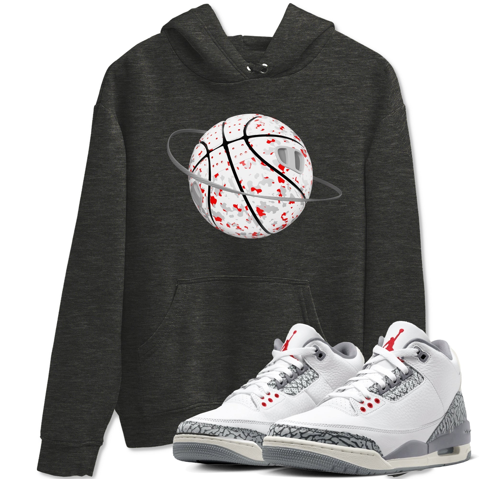 Camo Basketball Planet snkmatch Tees - Air Jordan 3 Cement Grey