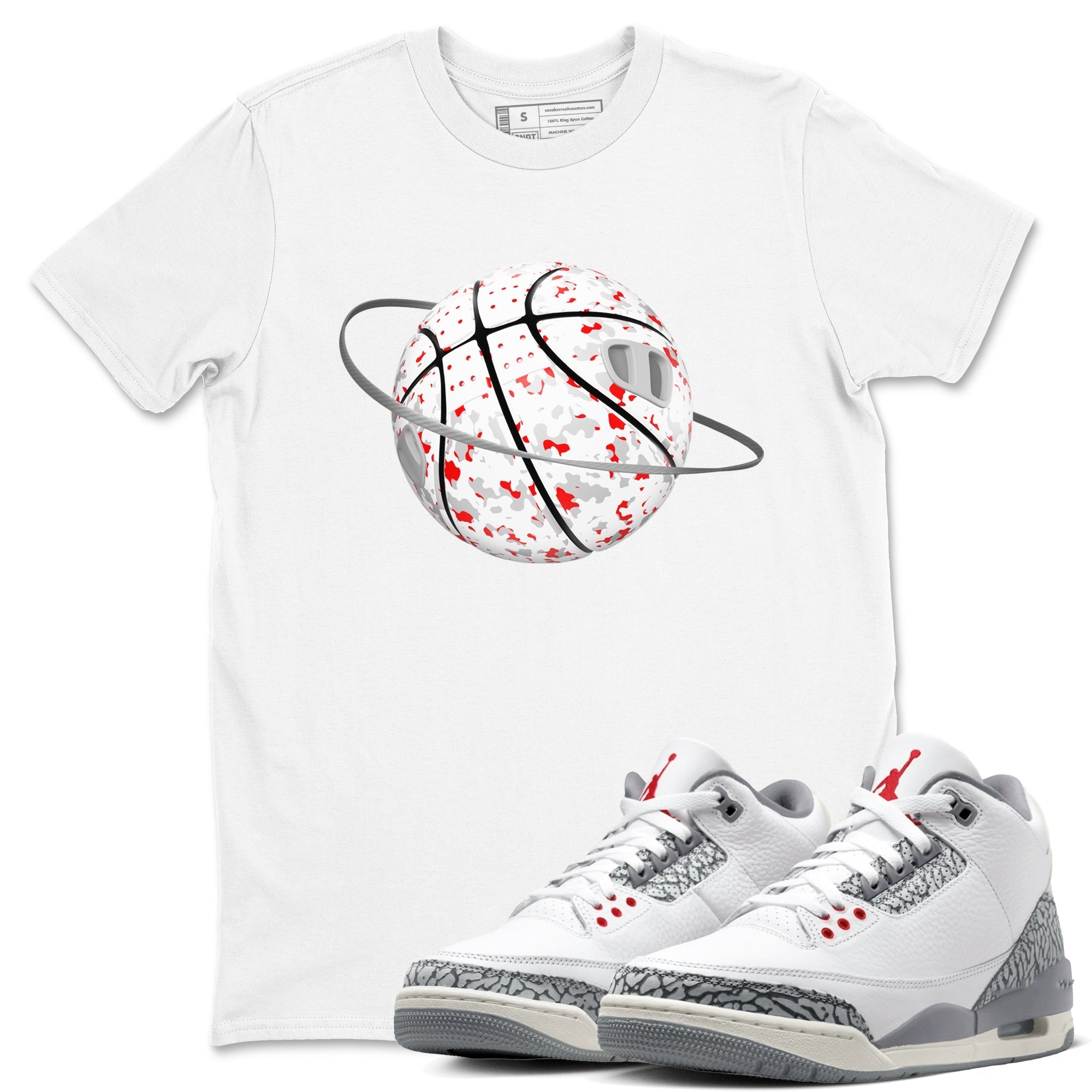 Camo Basketball Planet snkmatch Tees - Air Jordan 3 Cement Grey
