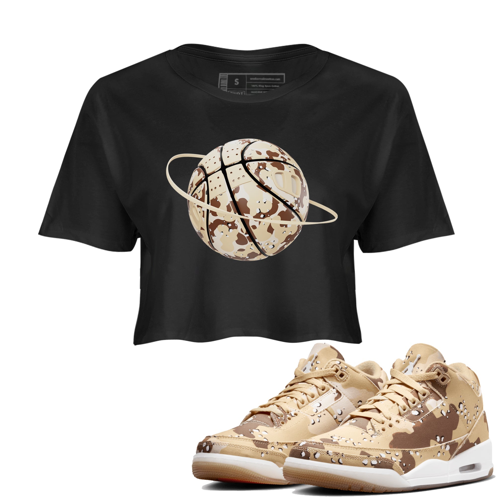 Camo Basketball Planet snkmatch Women's Top - Air Jordan 3 Desert Camo