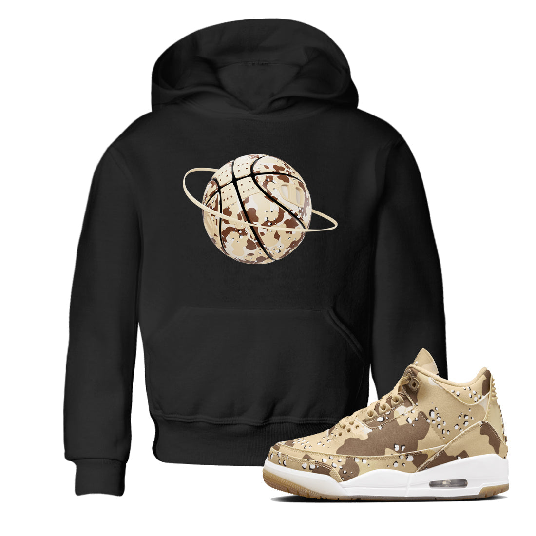 Camo Basketball Planet snkmatch Tees Kids - Air Jordan 3 Desert Camo