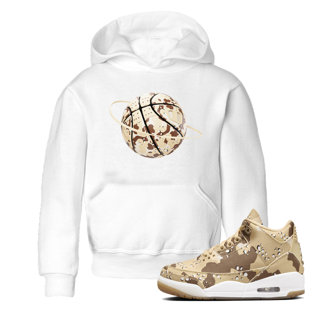 Camo Basketball Planet snkmatch Tees Kids - Air Jordan 3 Desert Camo
