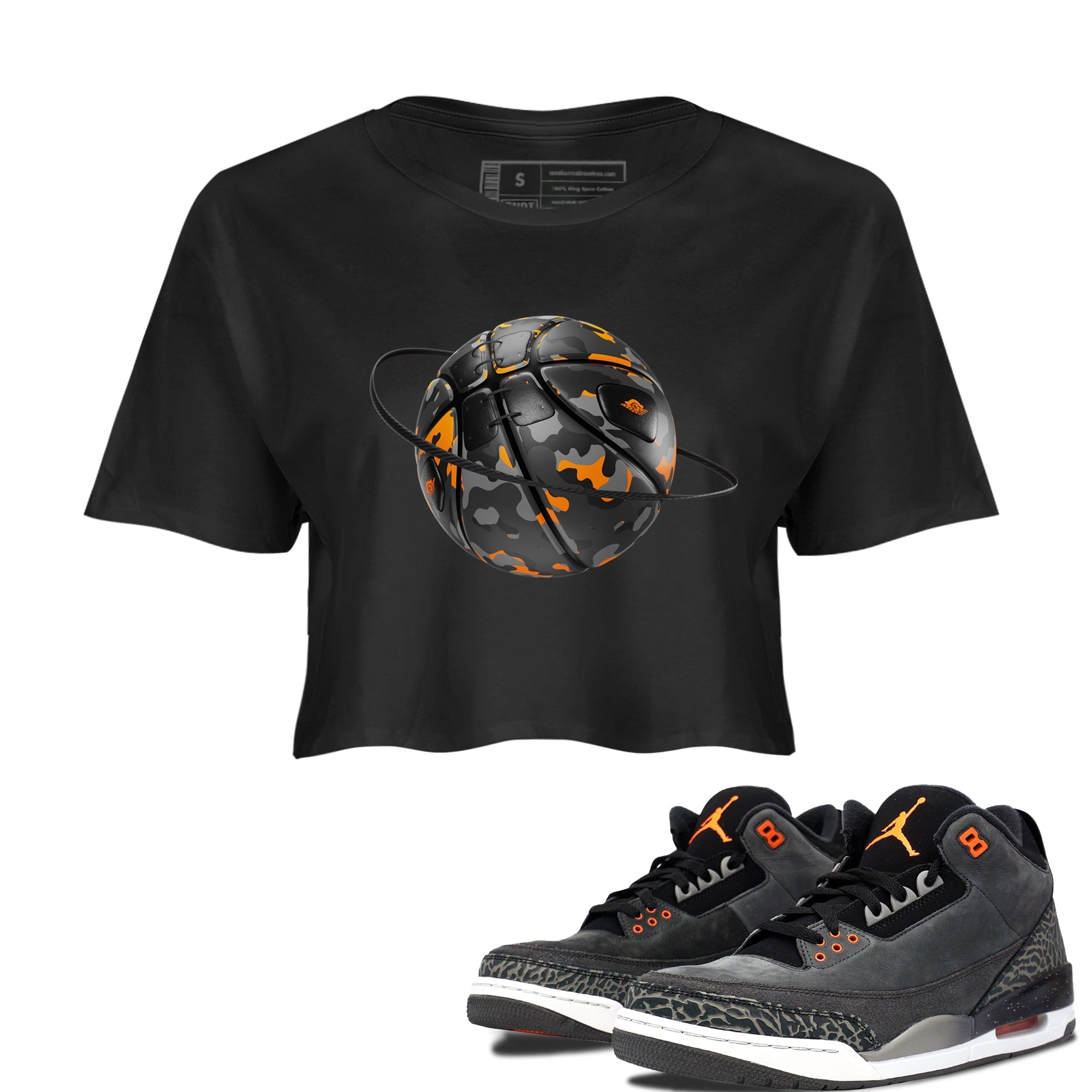 Camo Basketball Planet snkmatch Women's Top - Air Jordan 3 Fear