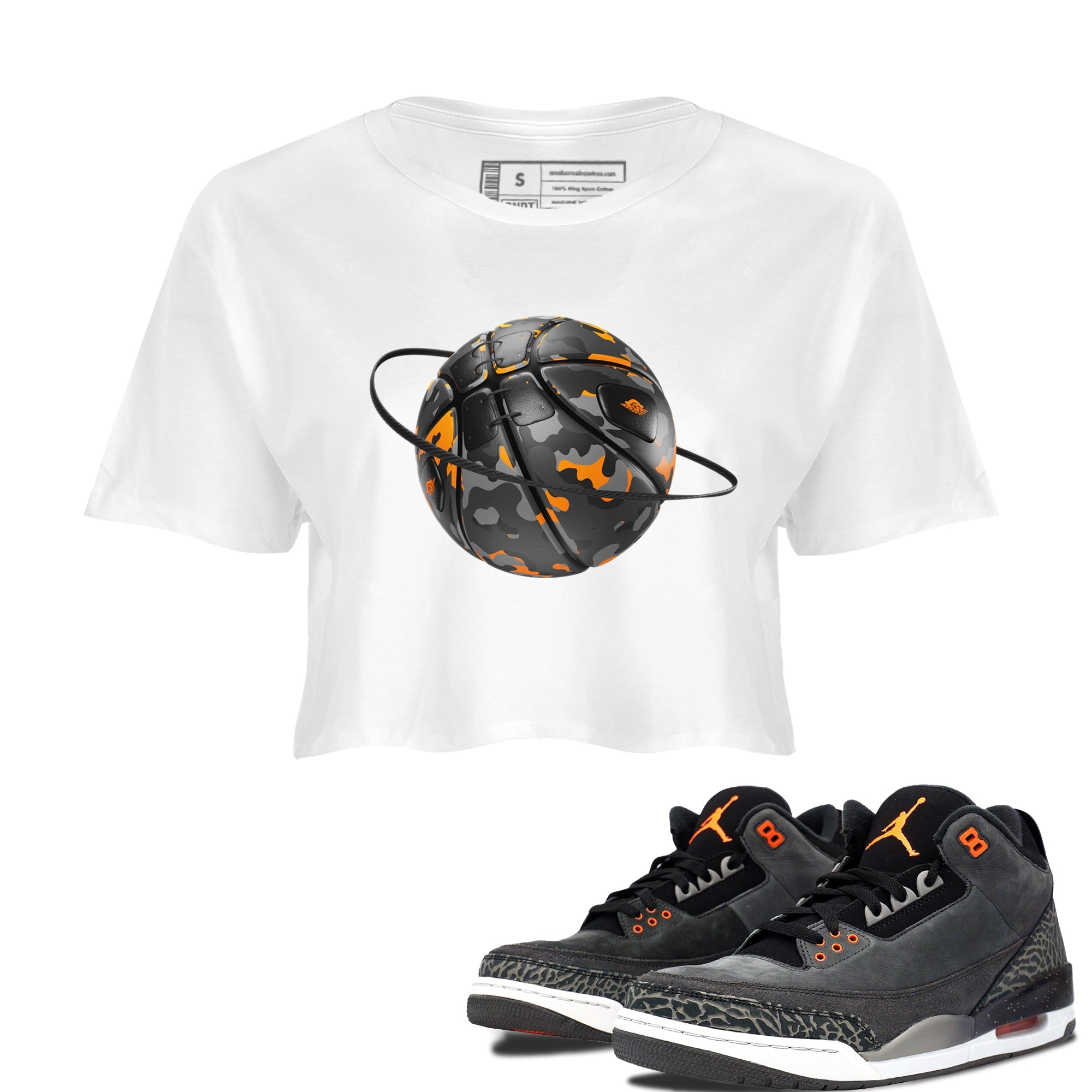 Camo Basketball Planet snkmatch Women's Top - Air Jordan 3 Fear