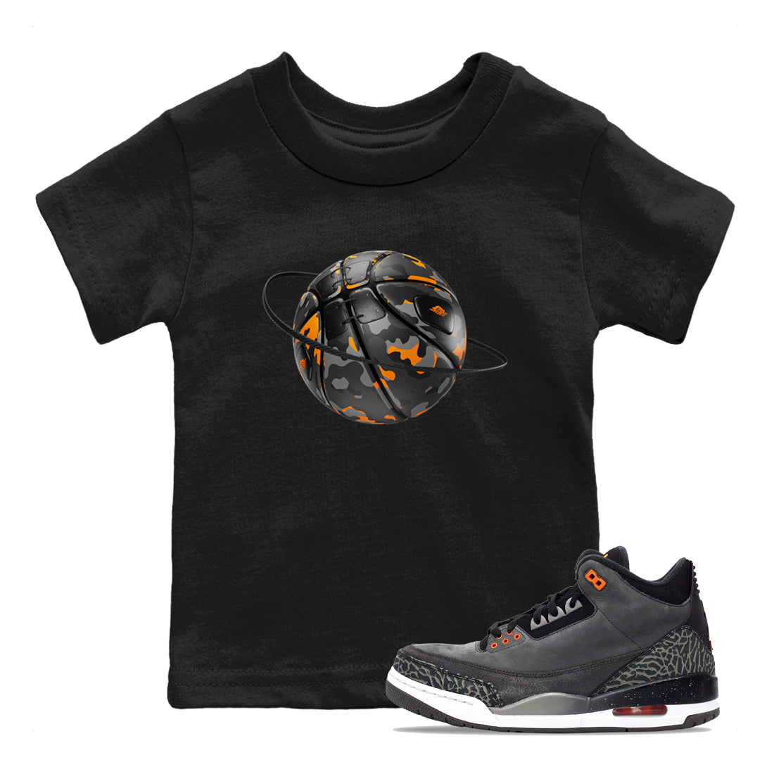 Camo Basketball Planet snkmatch Tee Kids - Air Jordan 3 Fear