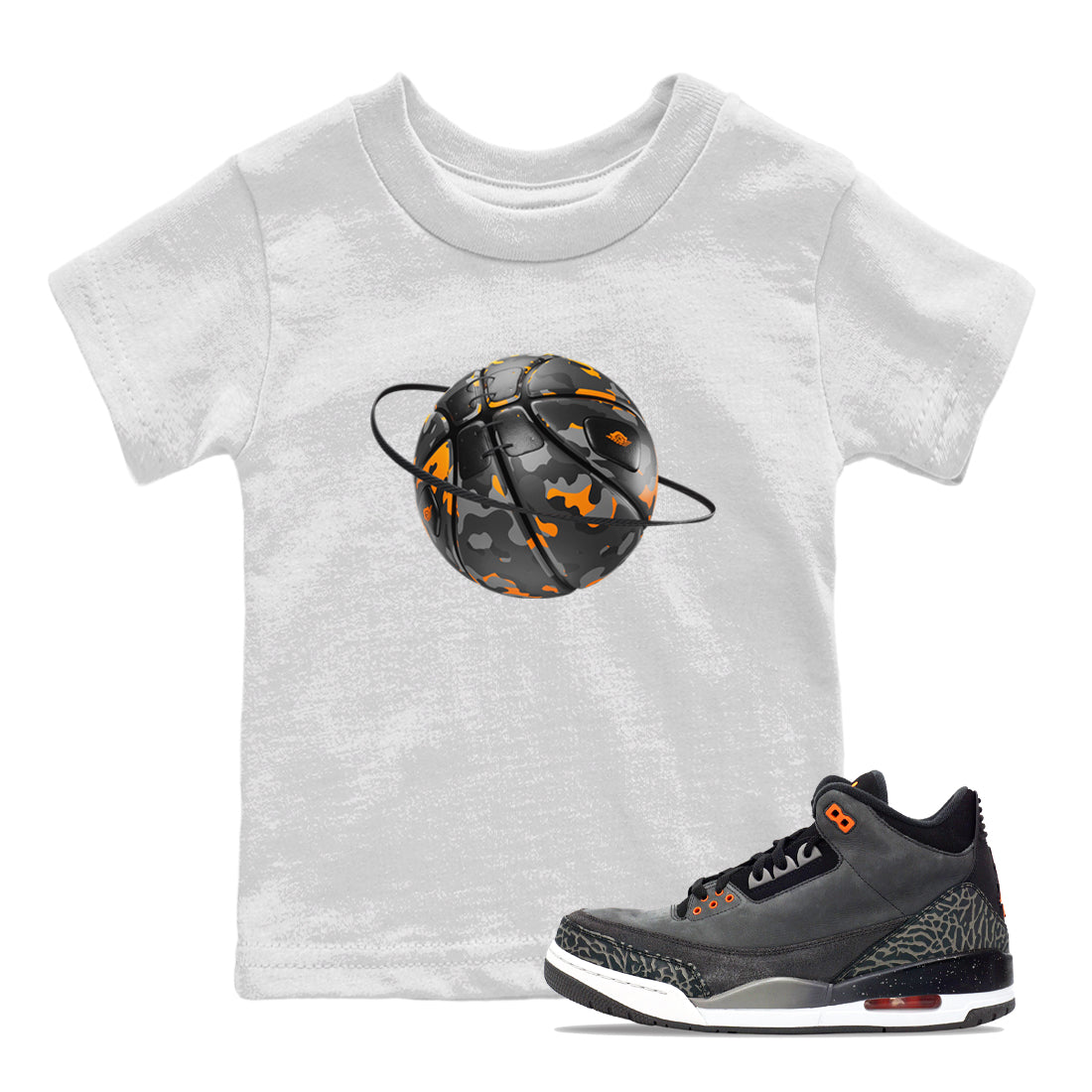 Camo Basketball Planet snkmatch Tee Kids - Air Jordan 3 Fear