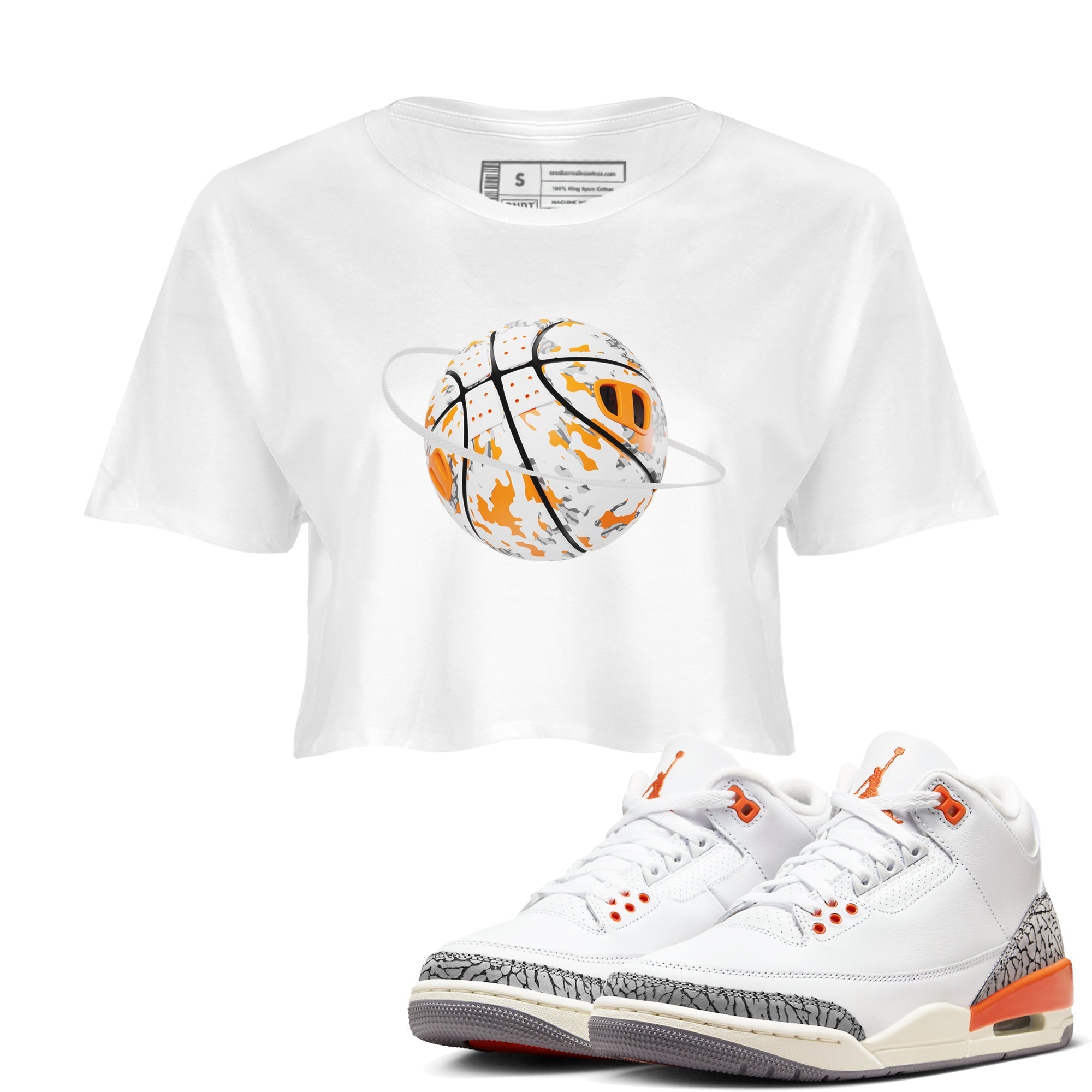Camo Basketball Planet snkmatch Women's Top - Air Jordan 3 Georgia Peach