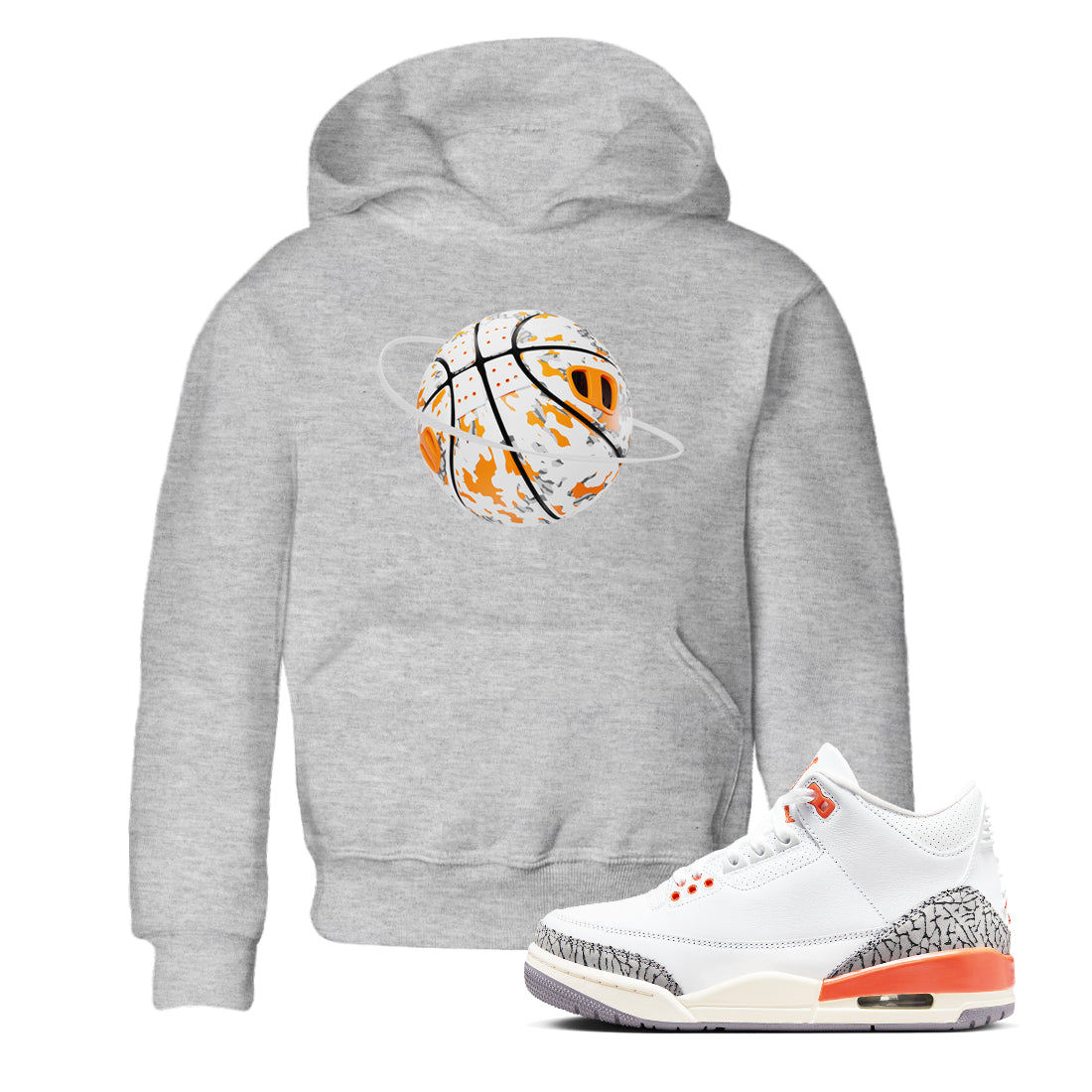 Camo Basketball Planet snkmatch Tees Kids - Air Jordan 3 Georgia Peach