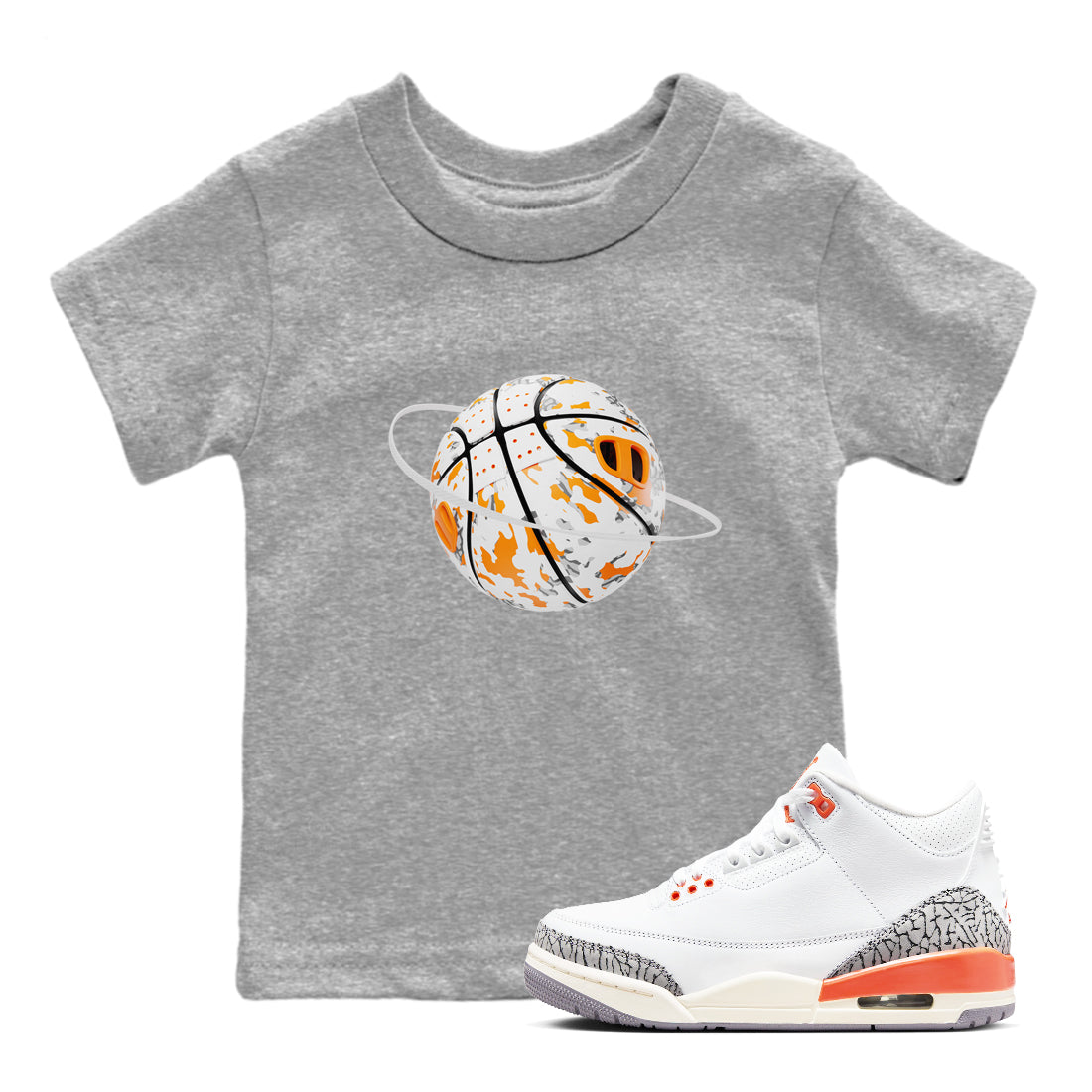 Camo Basketball Planet snkmatch Tees Kids - Air Jordan 3 Georgia Peach