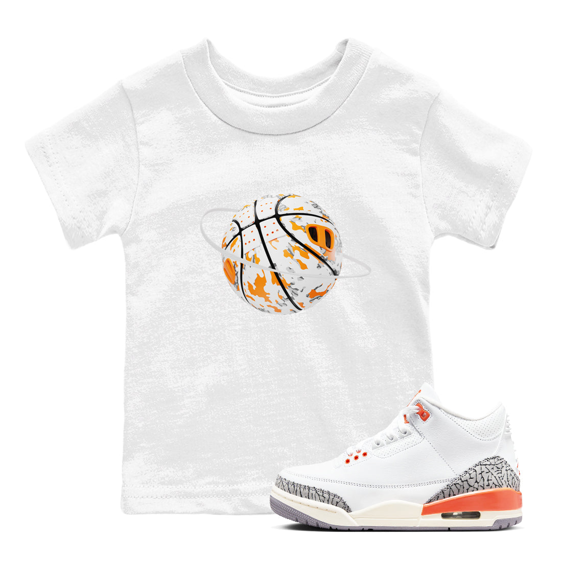 Camo Basketball Planet snkmatch Tees Kids - Air Jordan 3 Georgia Peach