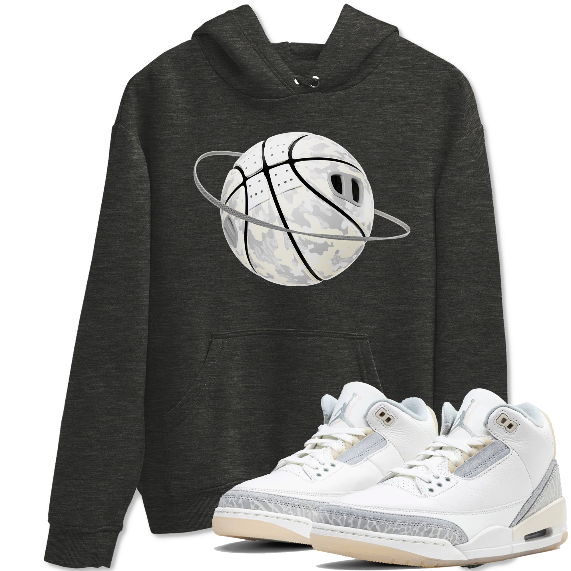 Camo Basketball Planet snkmatch Tees - Air Jordan 3 Ivory