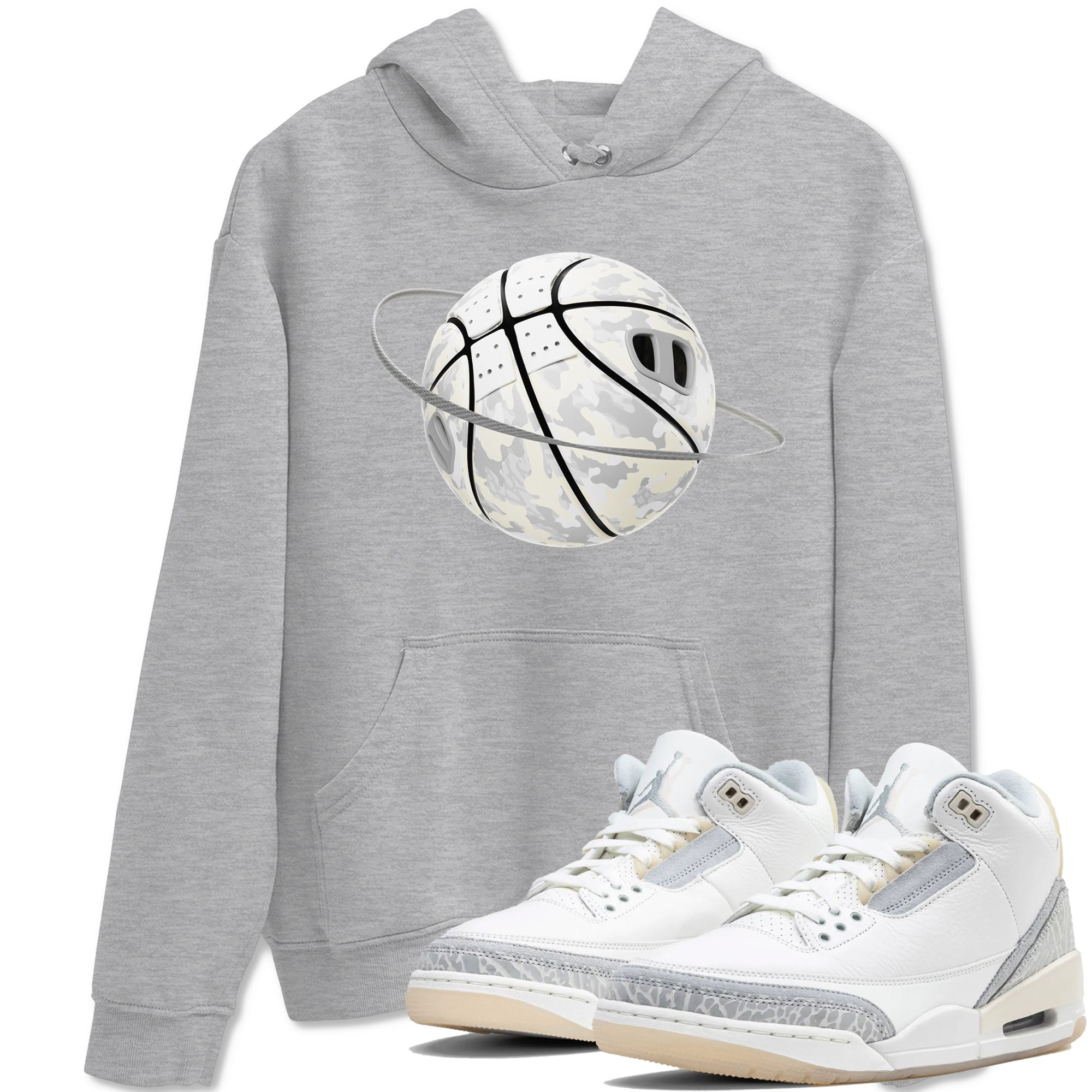 Camo Basketball Planet snkmatch Tees - Air Jordan 3 Ivory