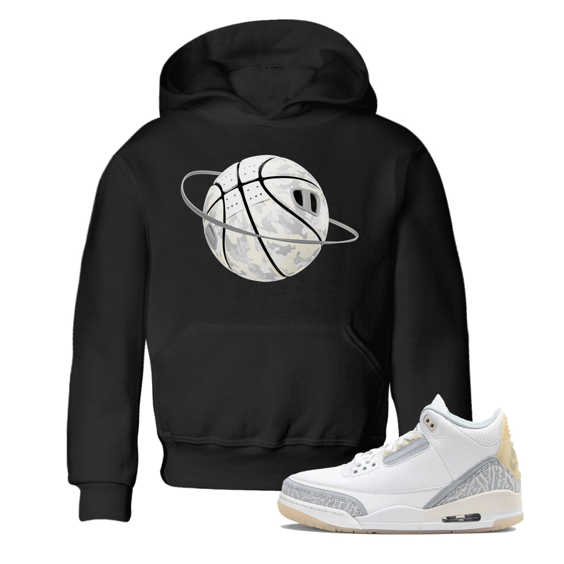 Camo Basketball Planet snkmatch Tees Kids - Air Jordan 3 Ivory