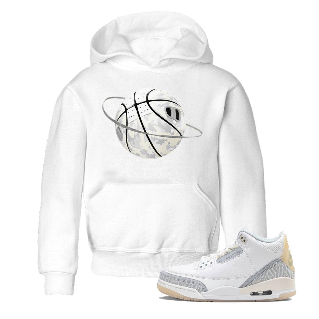 Camo Basketball Planet snkmatch Tees Kids - Air Jordan 3 Ivory