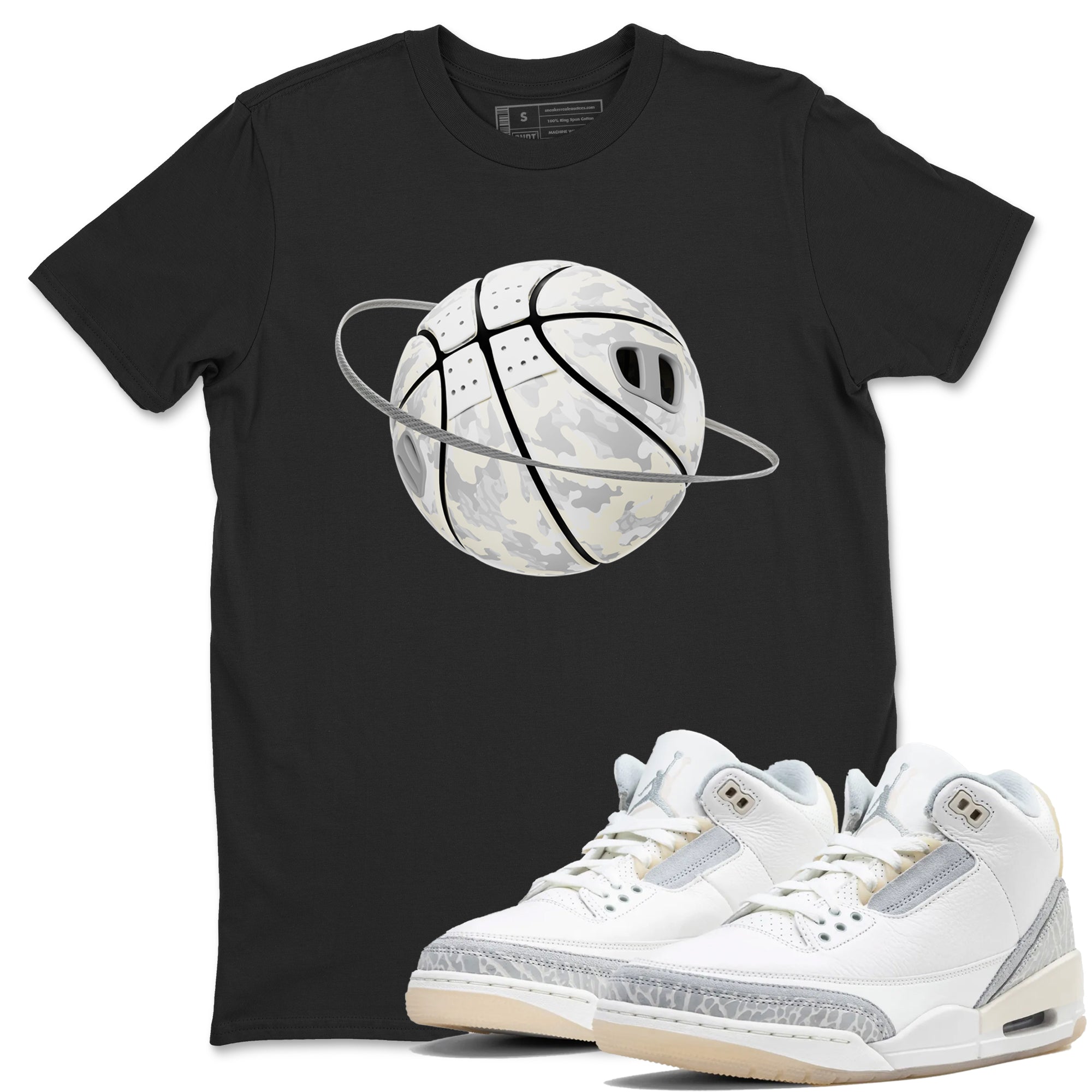 Camo Basketball Planet snkmatch Tees - Air Jordan 3 Ivory