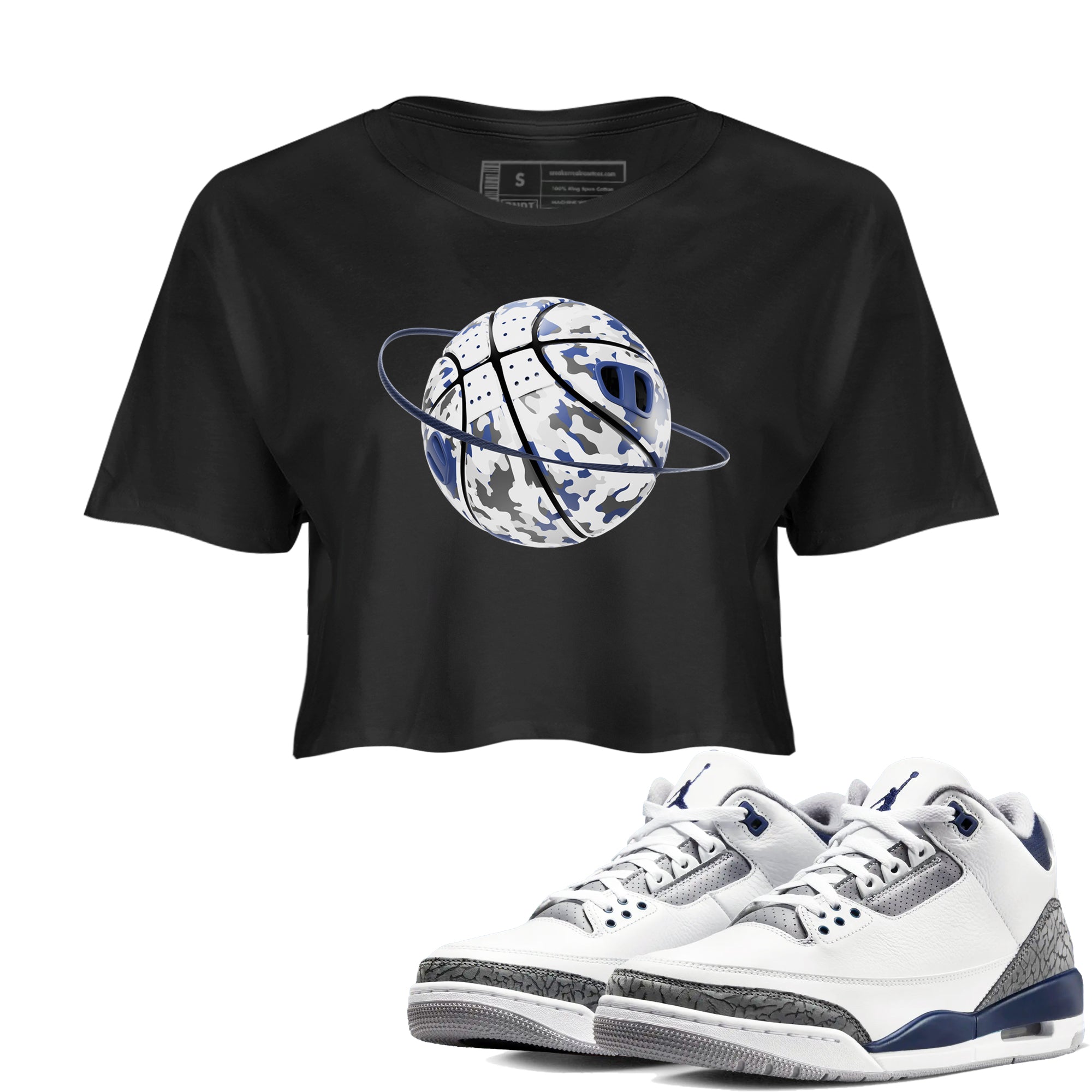 Camo Basketball Planet snkmatch Women's Top - Air Jordan 3 Midnight Navy 2023