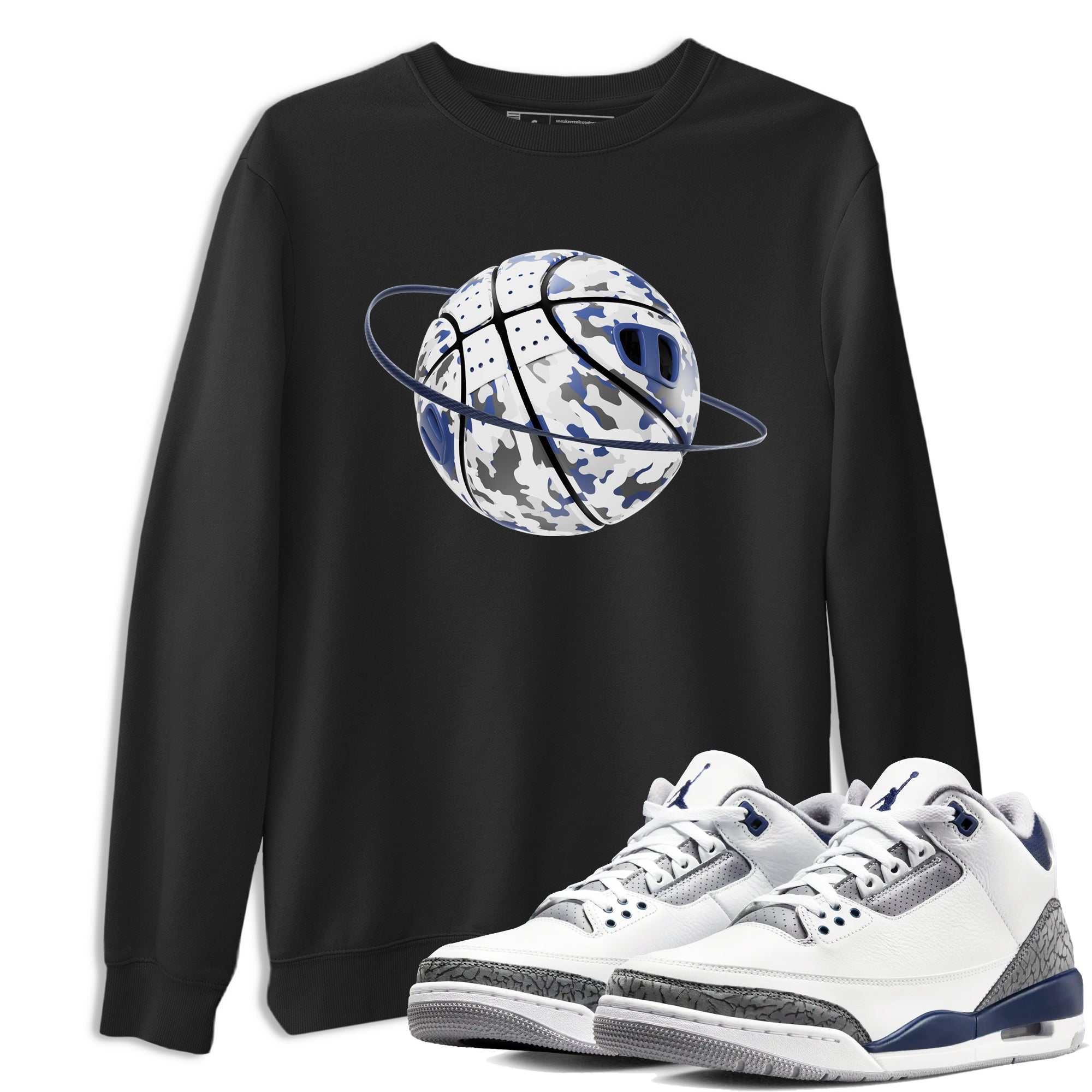 Camo Basketball Planet snkmatch Tees - Air Jordan 3 Midnight Navy 2023