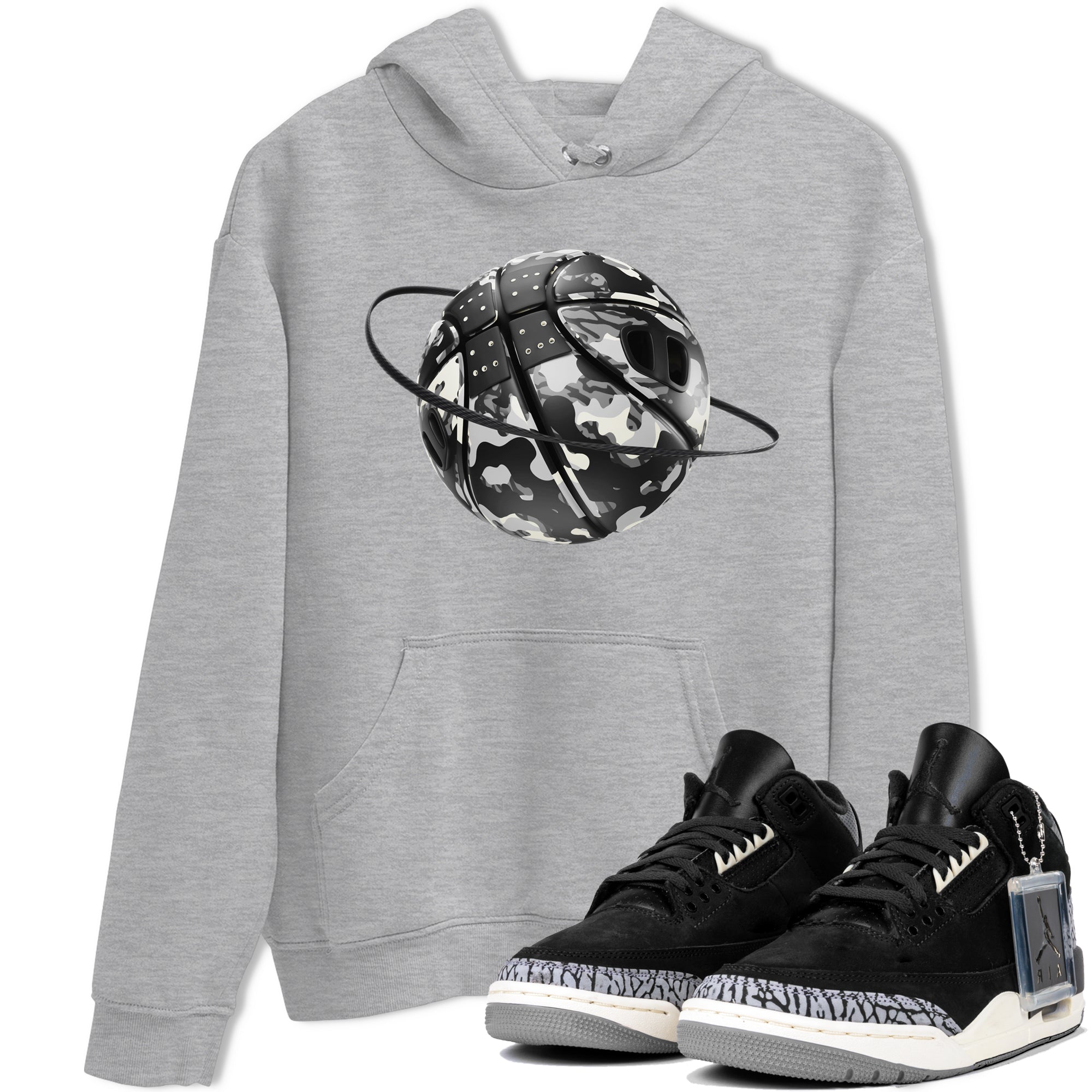 Camo Basketball Planet snkmatch Tee - Air Jordan 3 Off Noir
