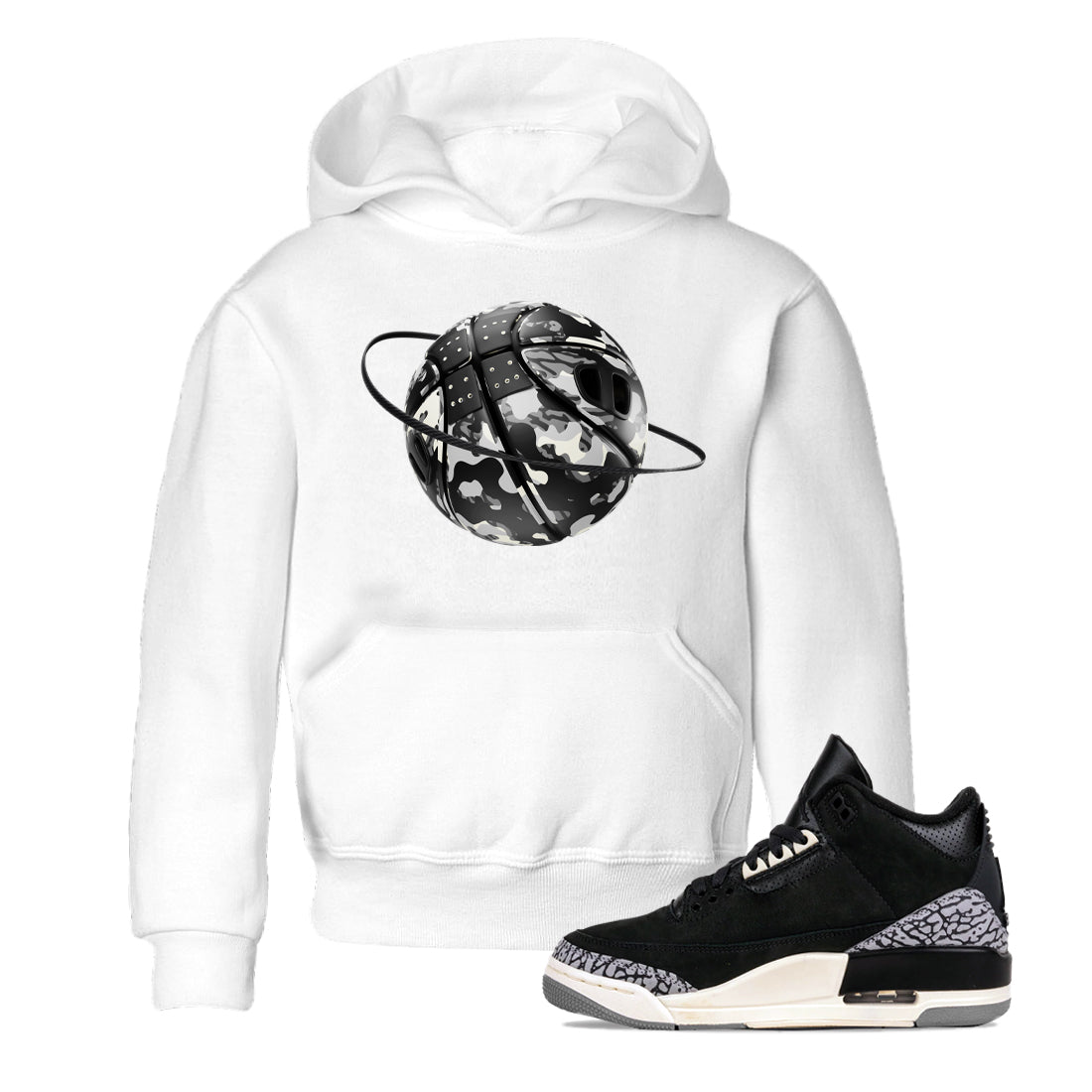 Camo Basketball Planet snkmatch Tee Kids - Air Jordan 3 Off Noir
