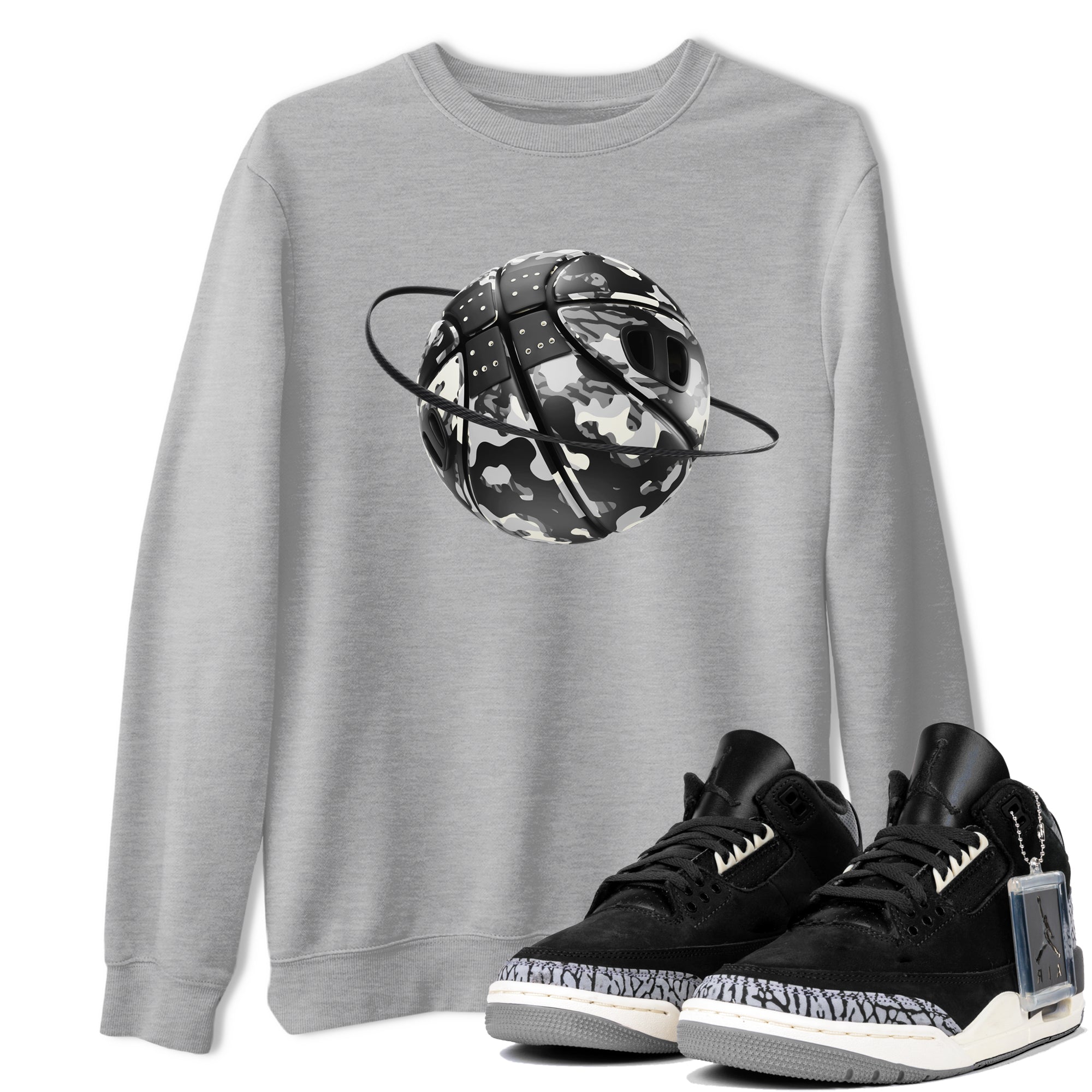 Camo Basketball Planet snkmatch Tee - Air Jordan 3 Off Noir