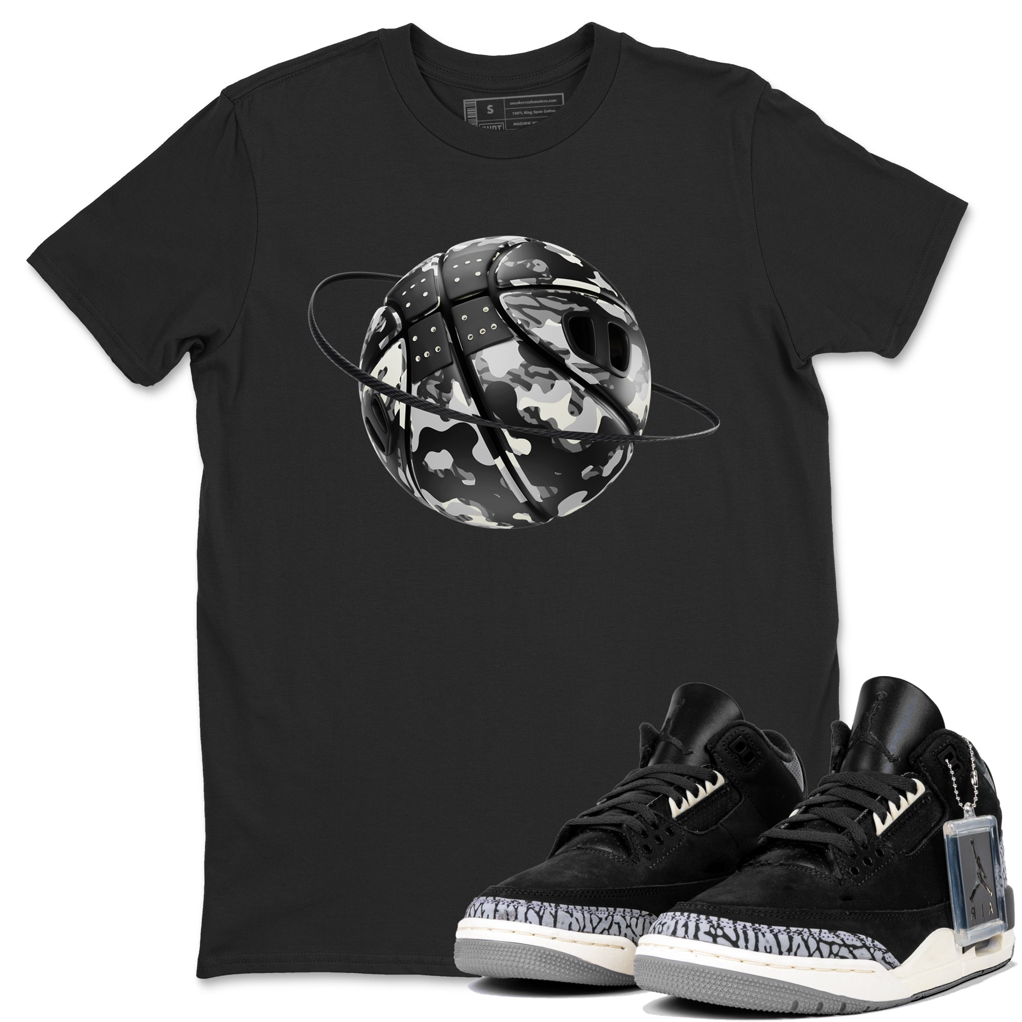 Camo Basketball Planet snkmatch Tee - Air Jordan 3 Off Noir