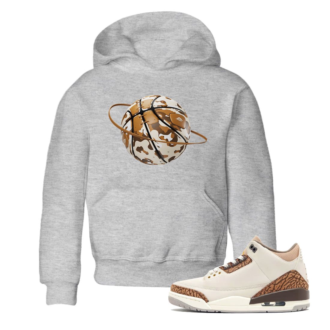 Camo Basketball Planet snkmatch Tee Kids - Air Jordan 3 Palomino