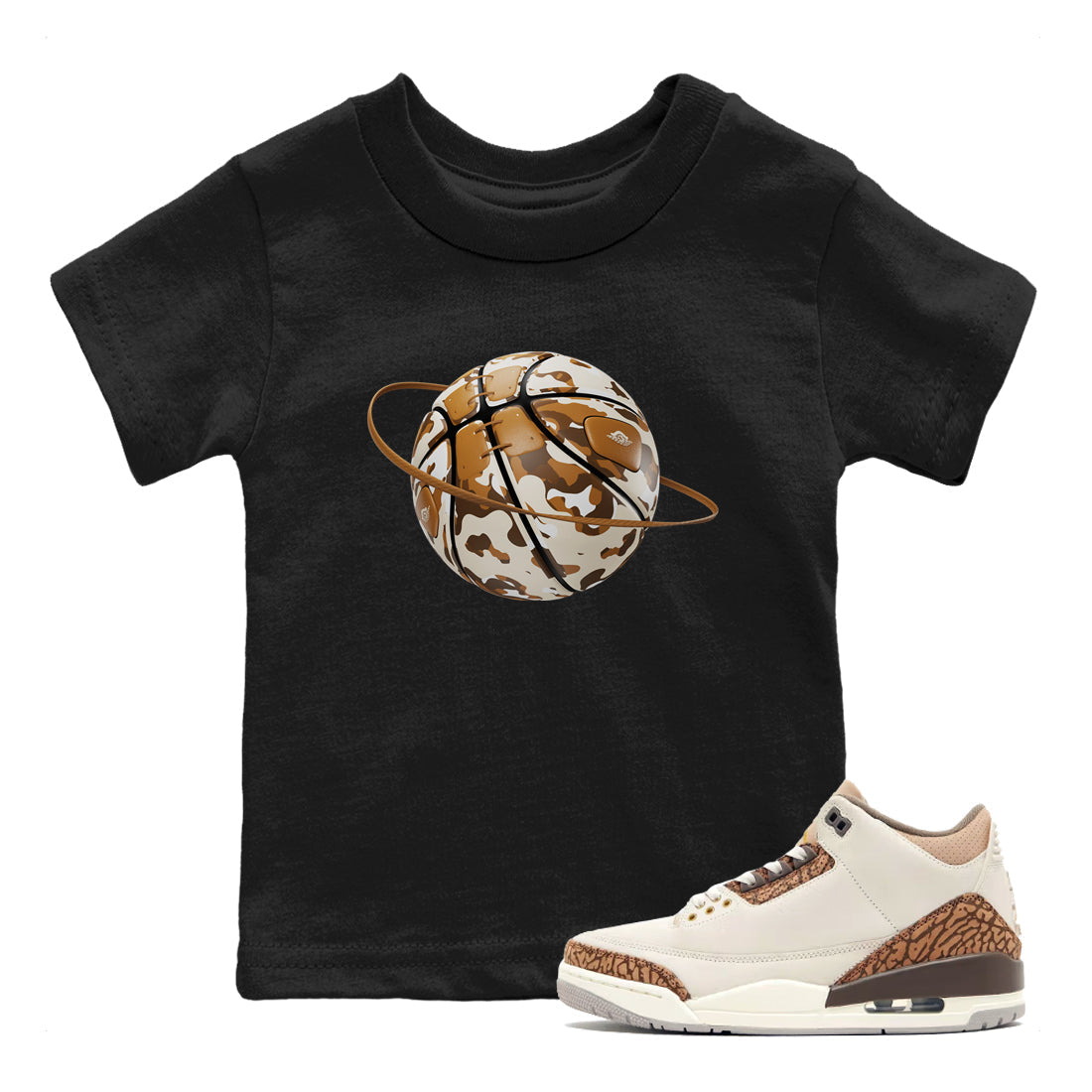 Camo Basketball Planet snkmatch Tee Kids - Air Jordan 3 Palomino