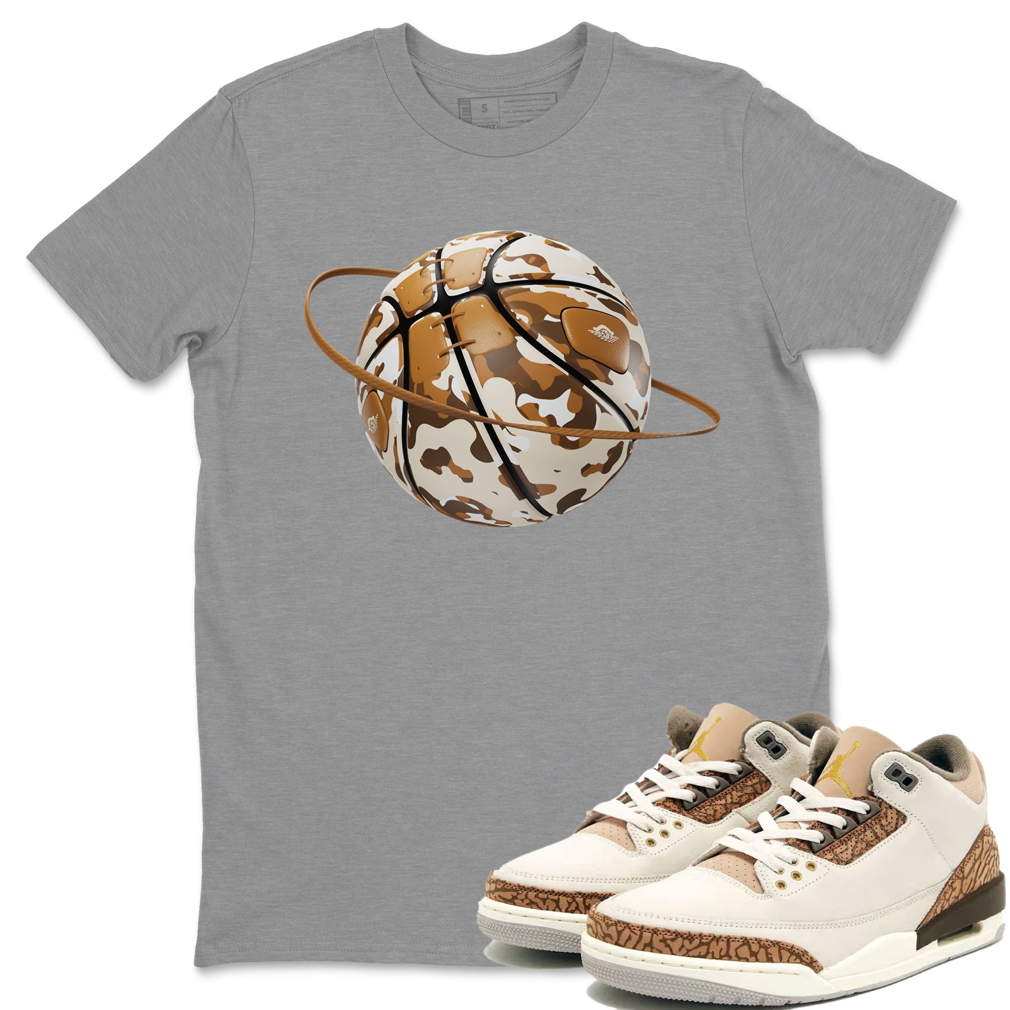 Camo Basketball Planet snkmatch Tee - Air Jordan 3 Palomino