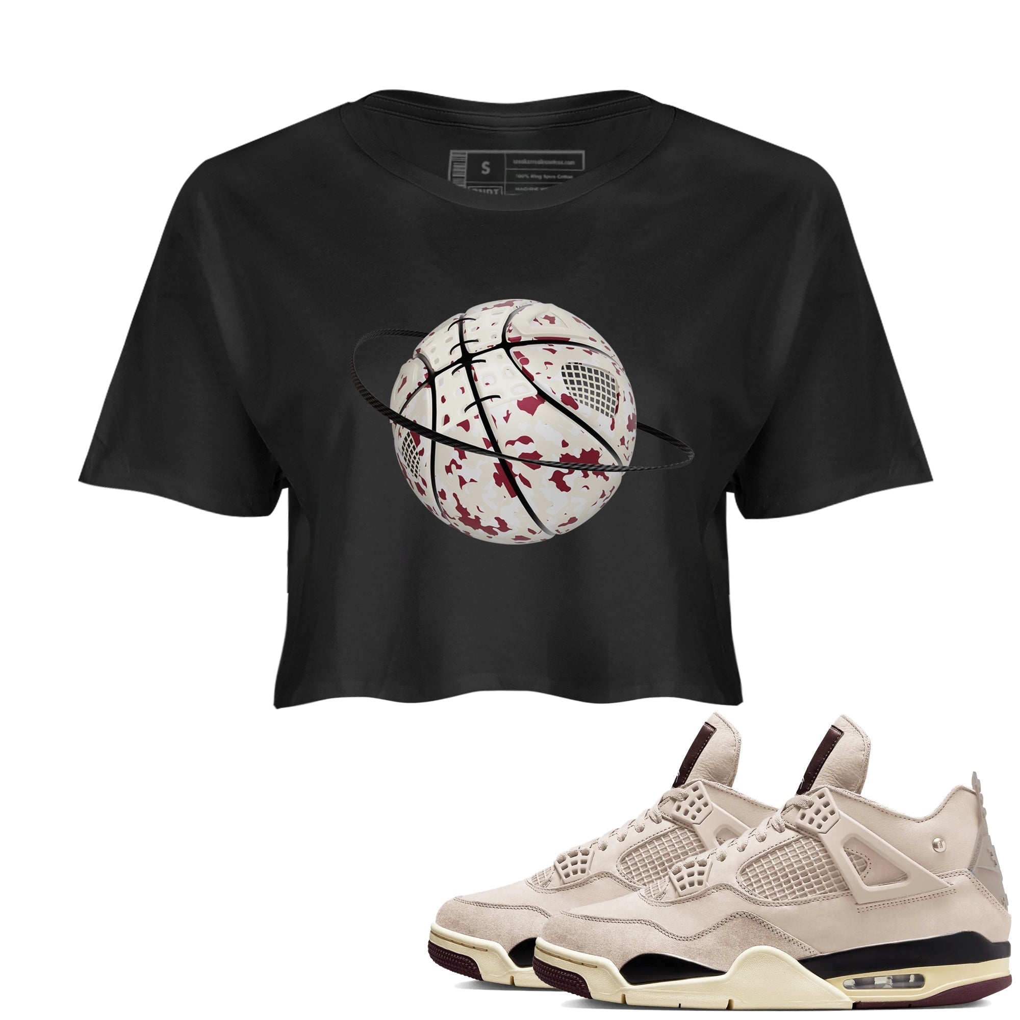 Camo Basketball Planet snkmatch Women's Top - Air Jordan 4 A Ma Maniere x Fossil Stone