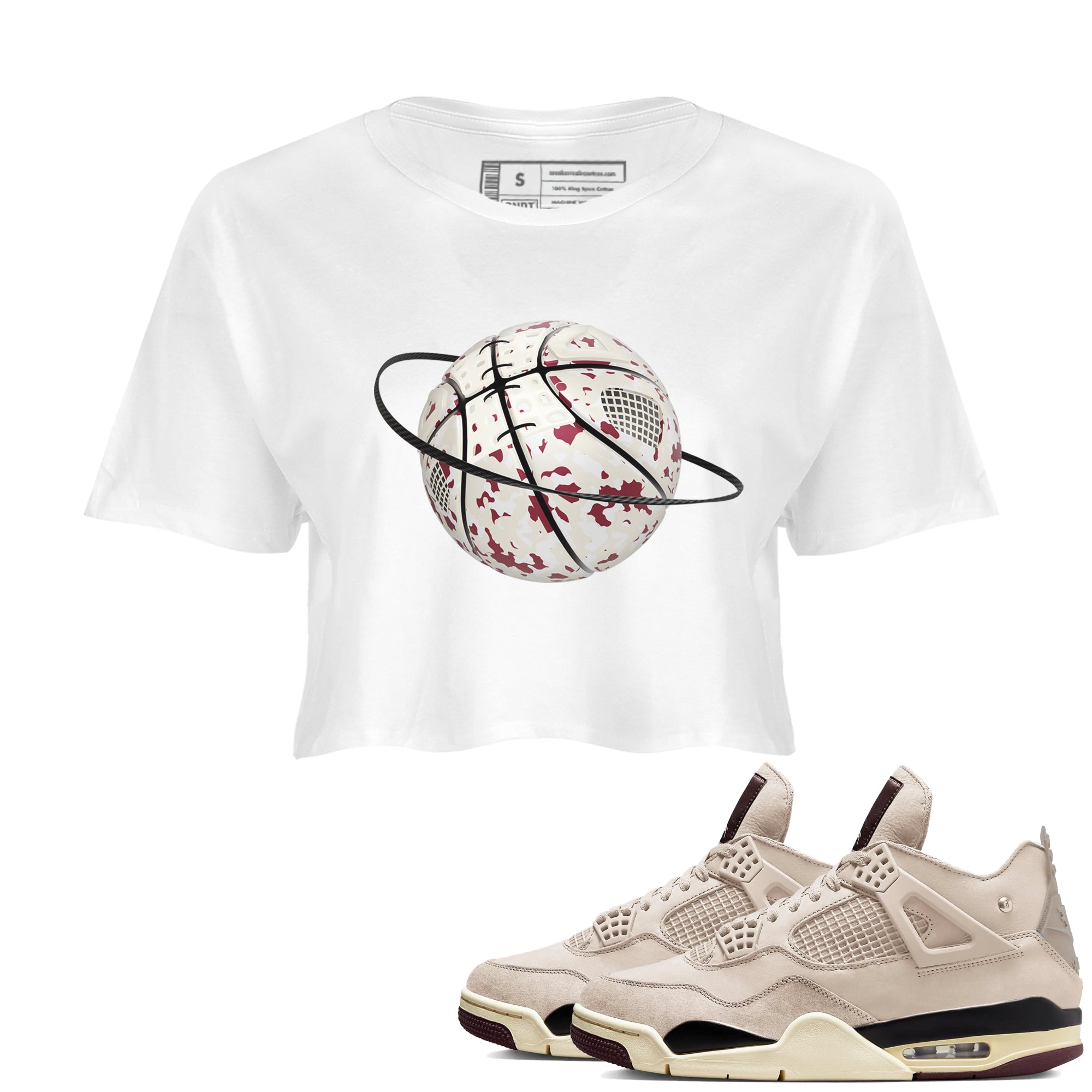 Camo Basketball Planet snkmatch Women's Top - Air Jordan 4 A Ma Maniere x Fossil Stone