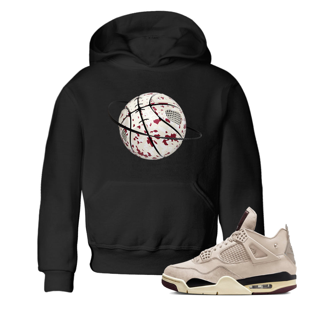 Camo Basketball Planet snkmatch Tees Kids - Air Jordan 4 A Ma Maniere x Fossil Stone