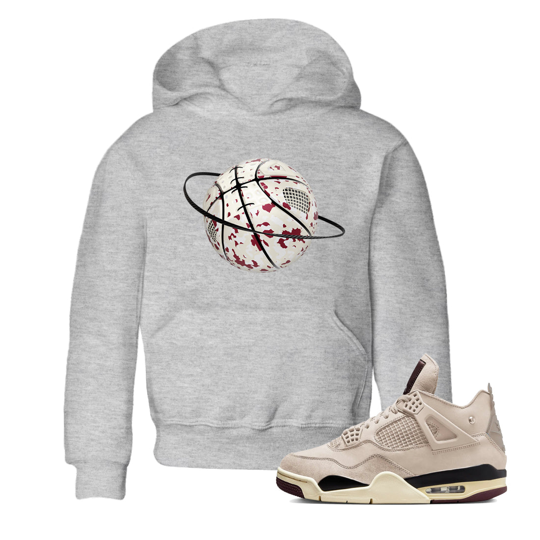 Camo Basketball Planet snkmatch Tees Kids - Air Jordan 4 A Ma Maniere x Fossil Stone