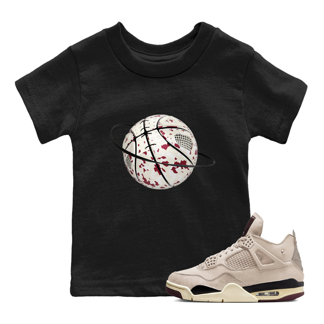 Camo Basketball Planet snkmatch Tees Kids - Air Jordan 4 A Ma Maniere x Fossil Stone