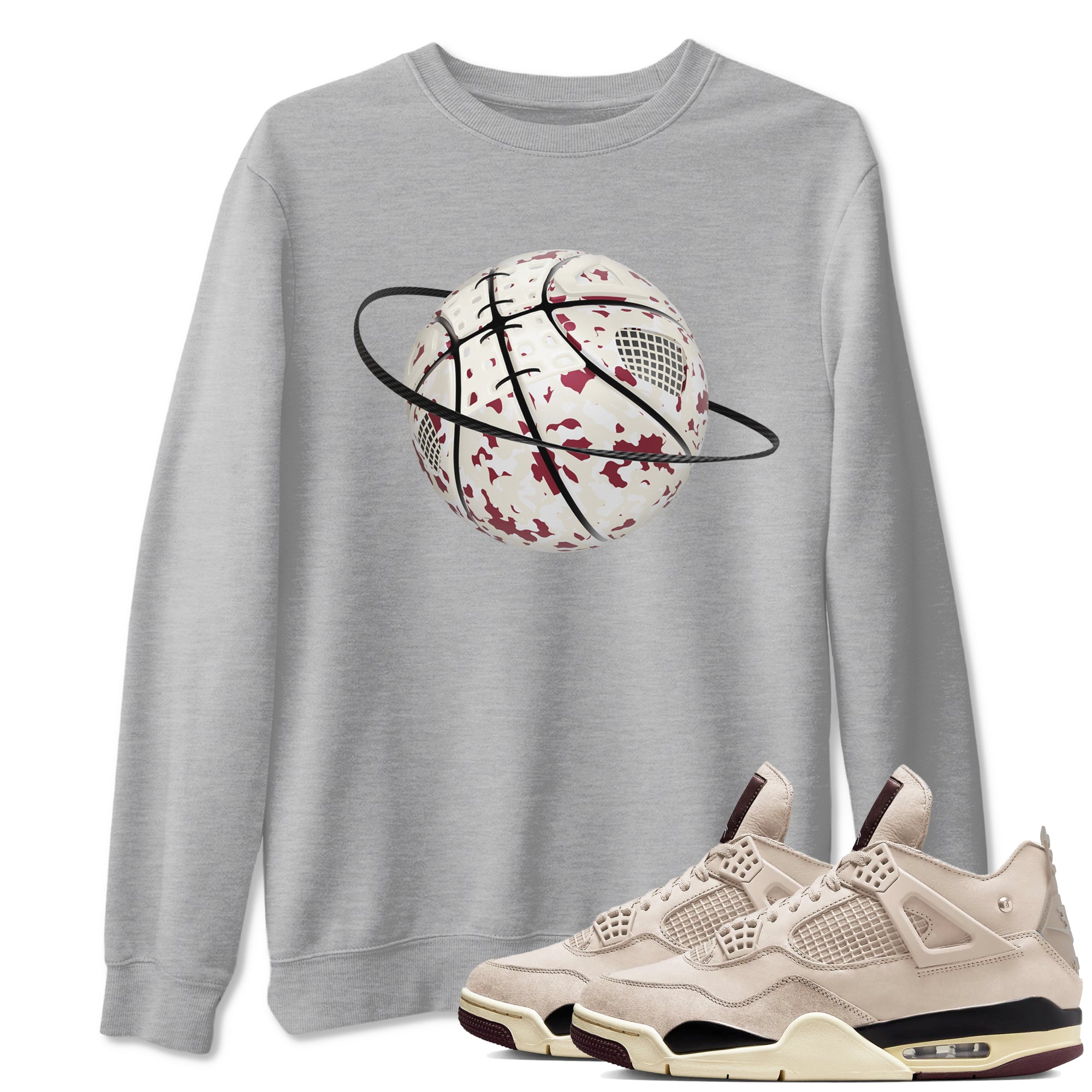 Camo Basketball Planet snkmatch Tees - Air Jordan 4 A Ma Maniere x Fossil Stone