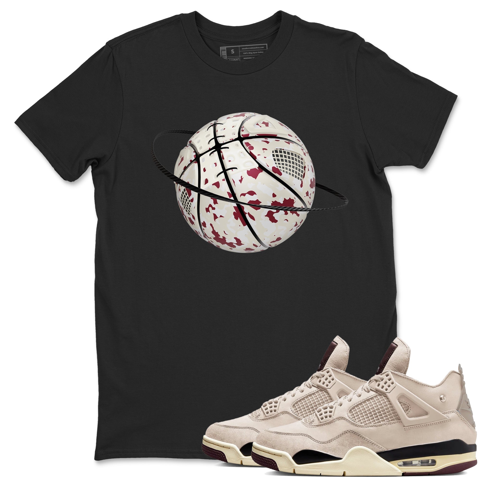 Camo Basketball Planet snkmatch Tees - Air Jordan 4 A Ma Maniere x Fossil Stone