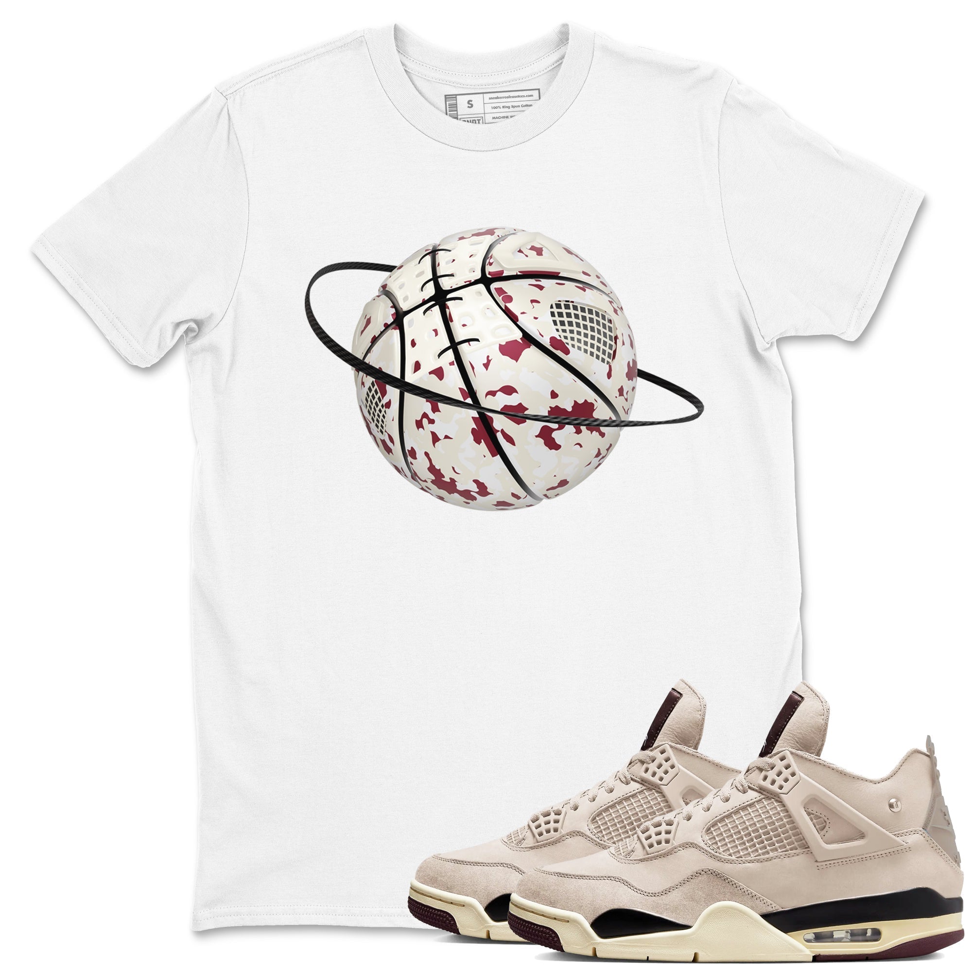 Camo Basketball Planet snkmatch Tees - Air Jordan 4 A Ma Maniere x Fossil Stone
