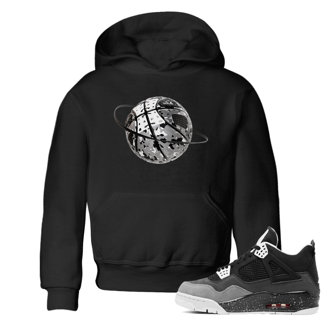 Camo Basketball Planet snkmatch Tees Kids - Air Jordan 4 Fear
