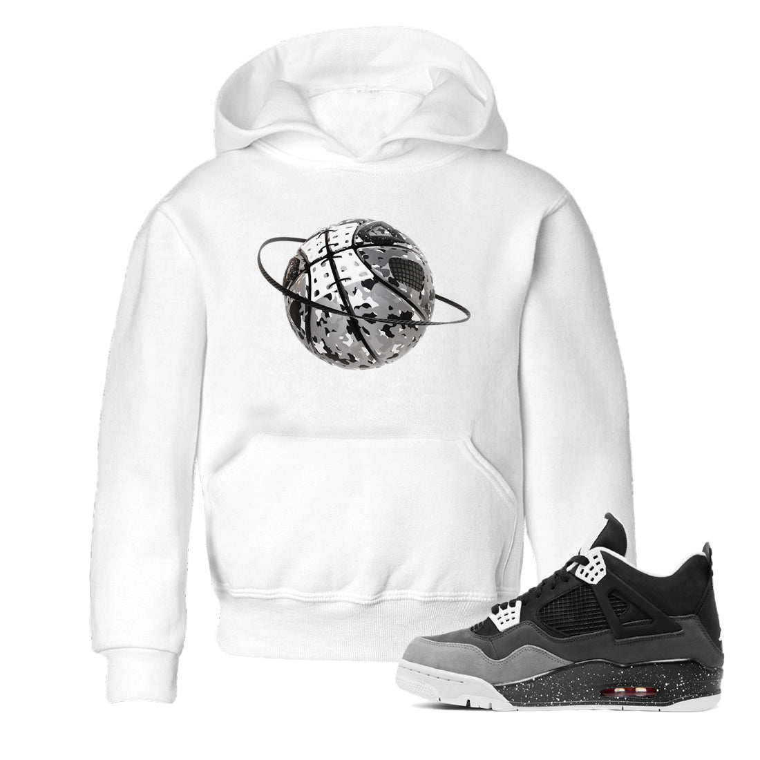 Camo Basketball Planet snkmatch Tees Kids - Air Jordan 4 Fear