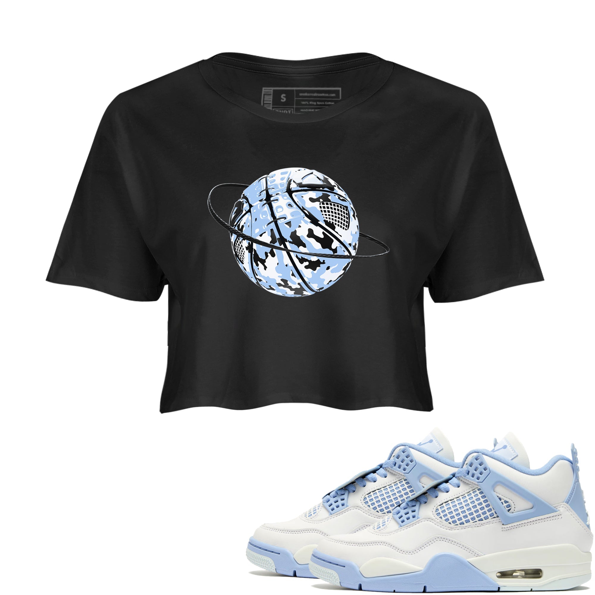 Camo Basketball Planet snkmatch Women's Top - Air Jordan 4 Forget Me Not